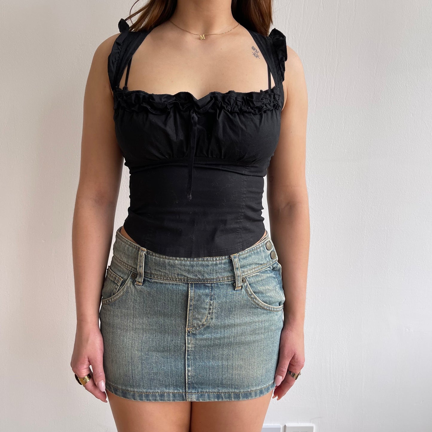 Black milkmaid cami - Size S