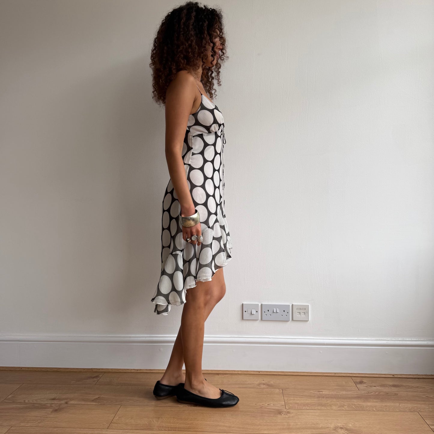 Polka dot chiffon dress - Size S