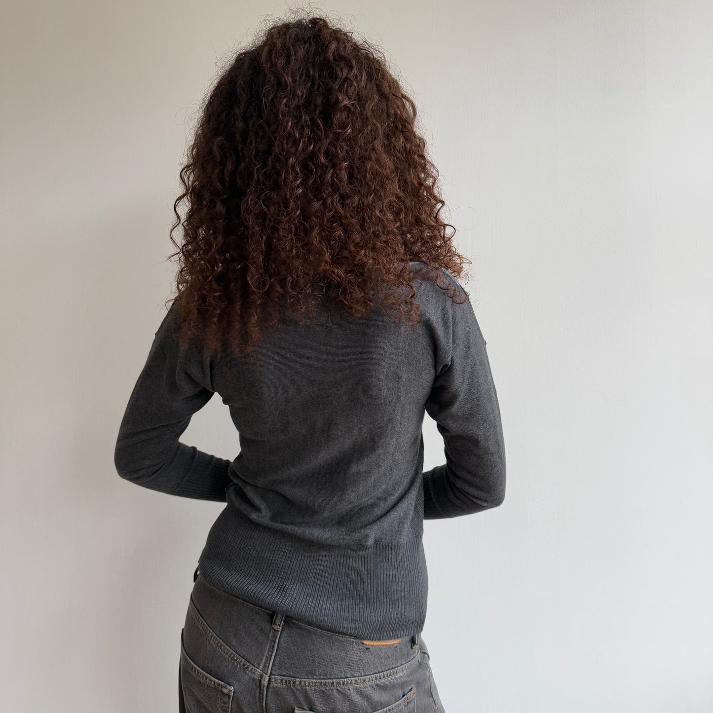 Grey slouchy sparkle knit - Size S