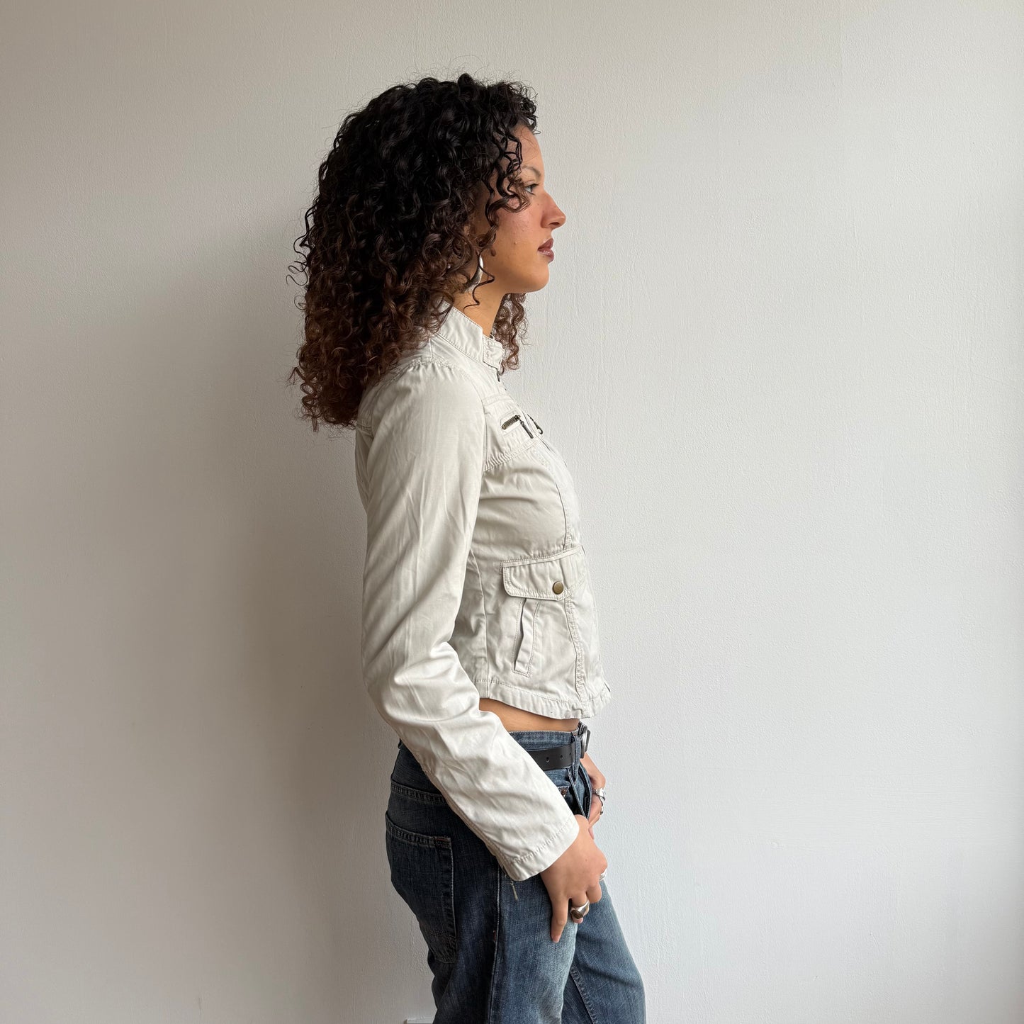 Beige moto jacket - Size S
