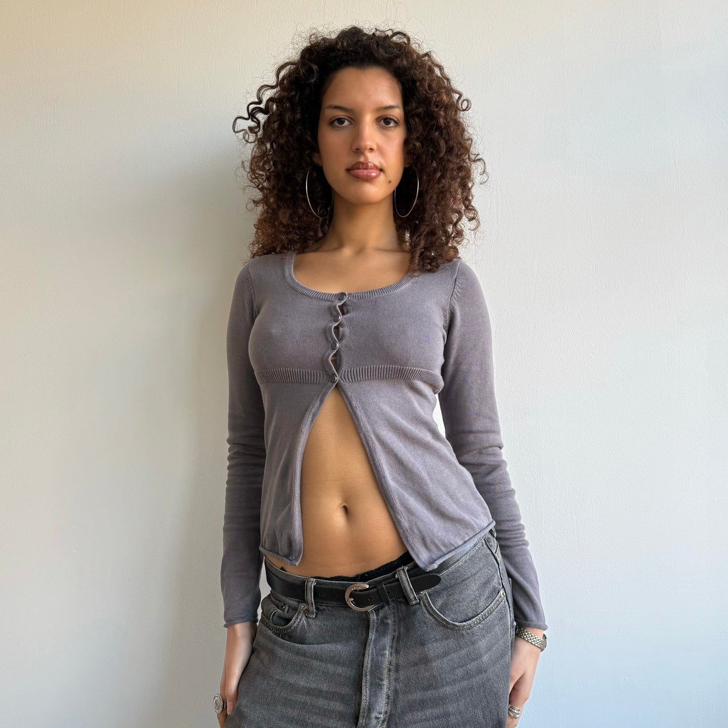 Taupe button cardigan - Size S