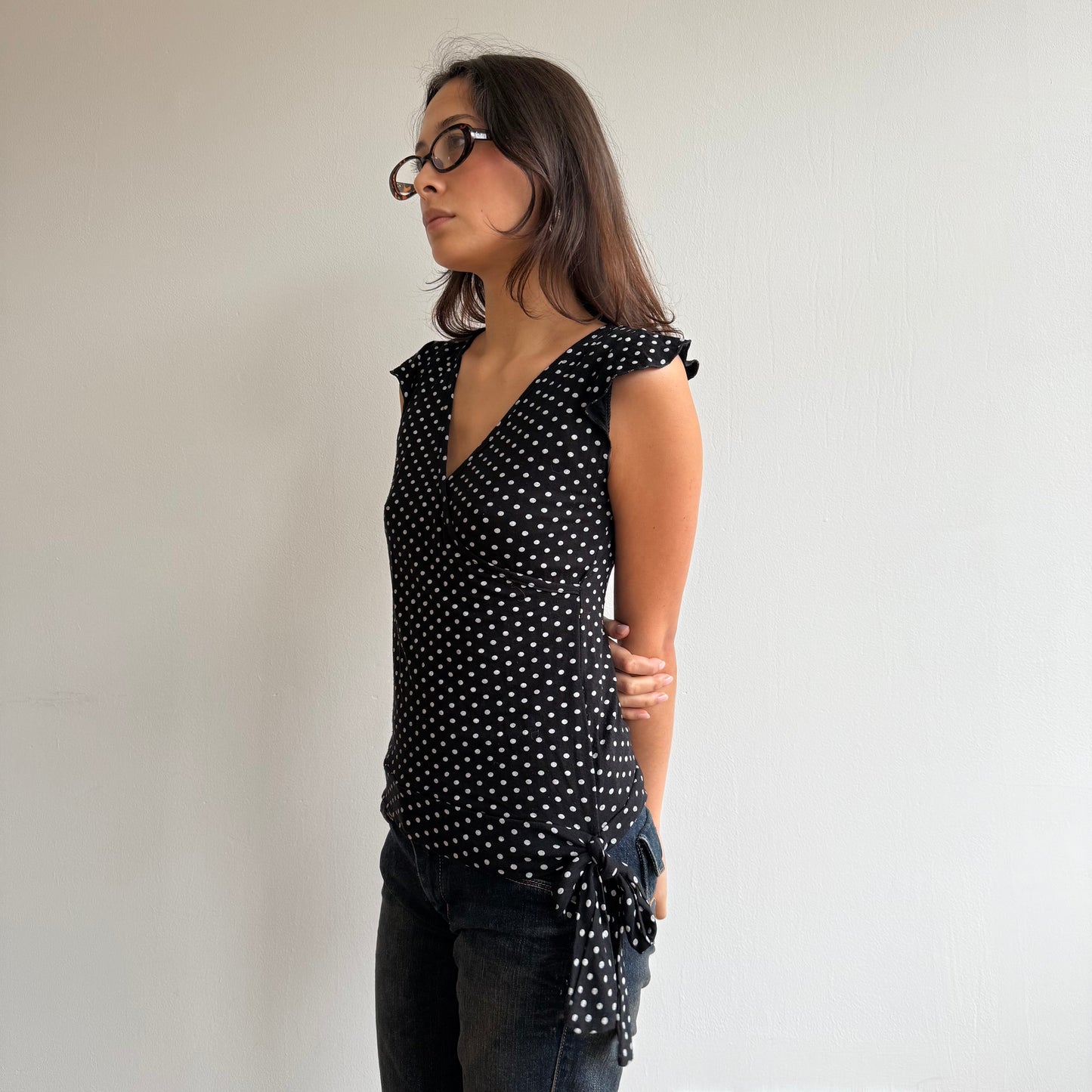 Polka dot wrap top - Size S