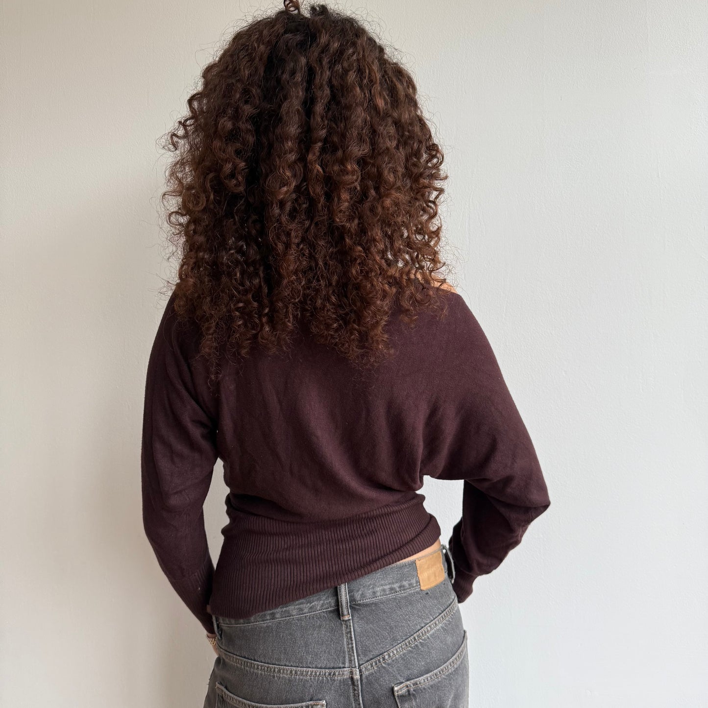 Brown slouchy knit jumper - Size S-M