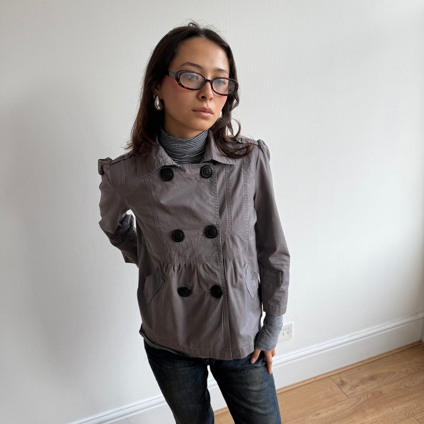 Taupe peacoat - Size S
