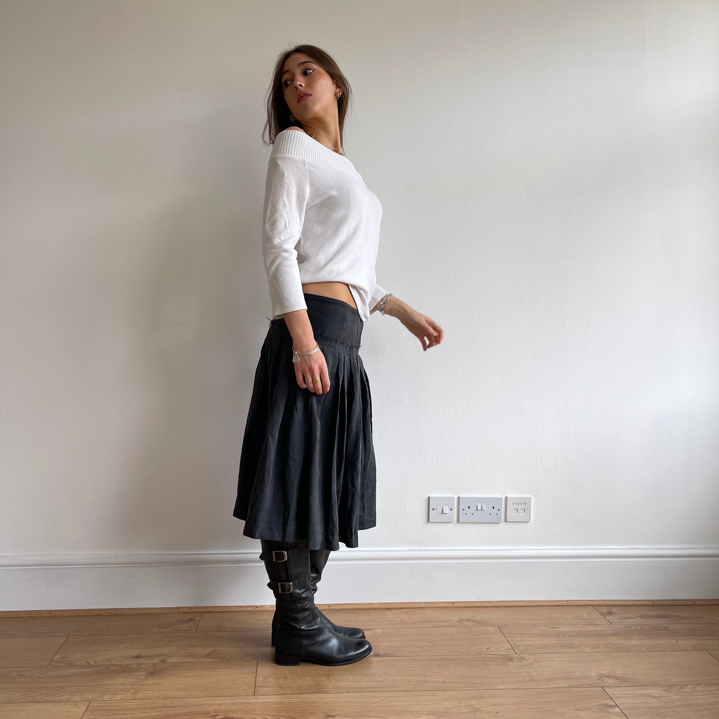 White button bardot jumper - Size M