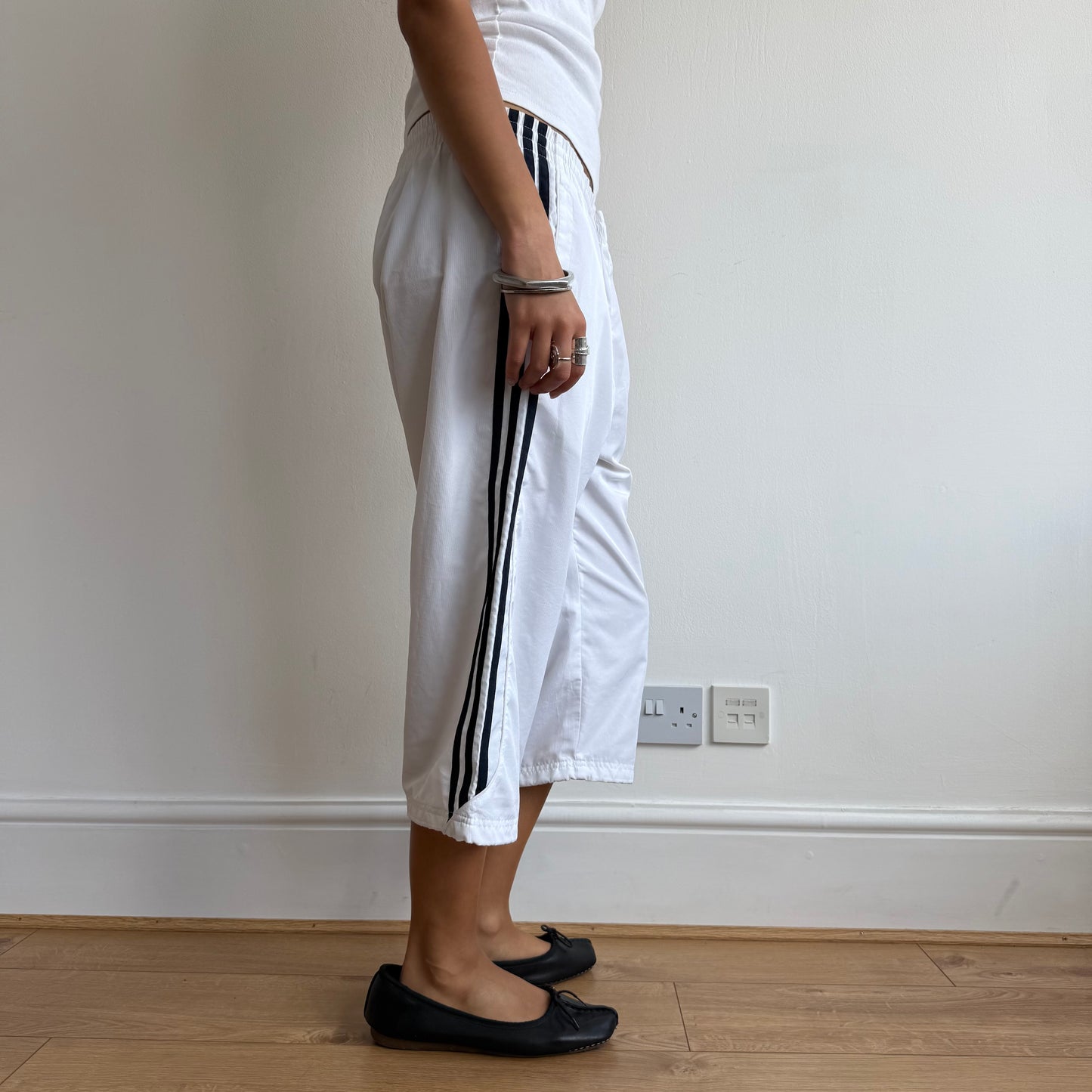 White Adidas capris - Size L