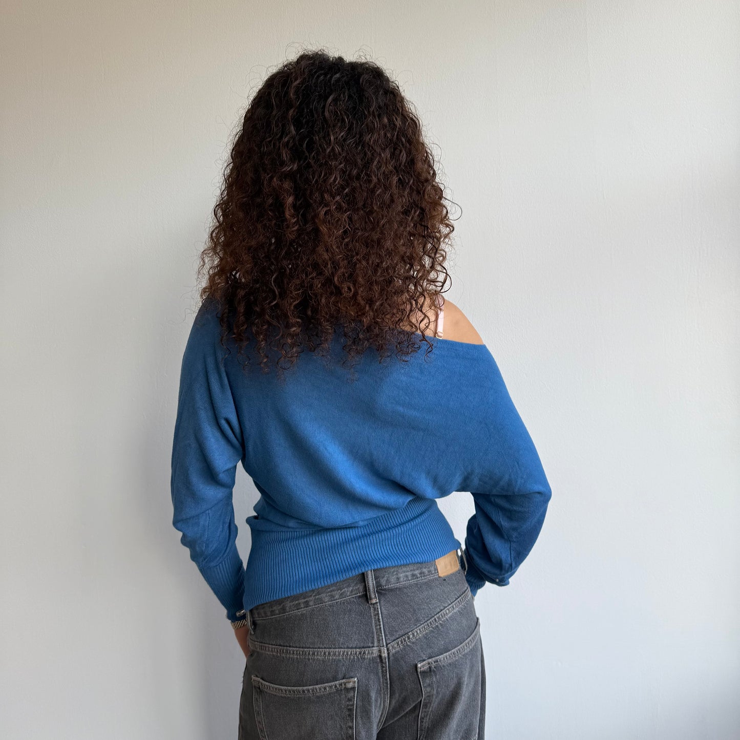 Blue slouchy knit jumper - Size S-M