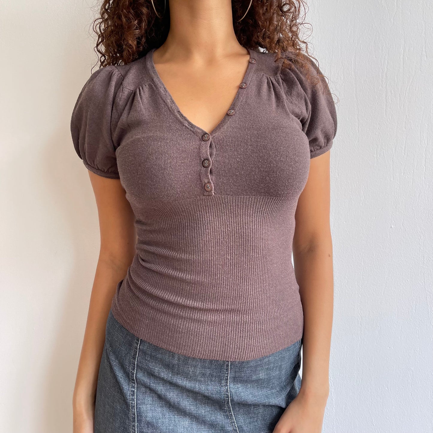 Short sleeve brown jumper - Size S