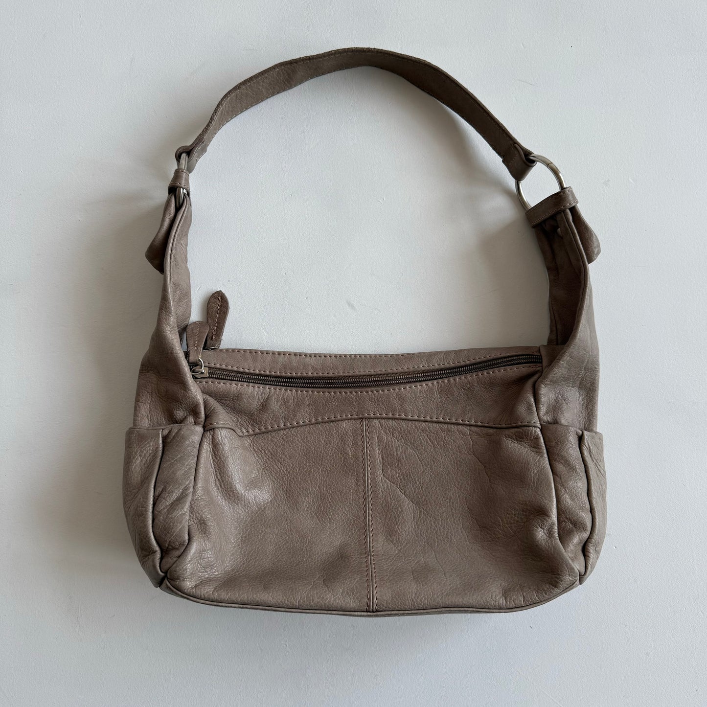 Beige leather mini bag