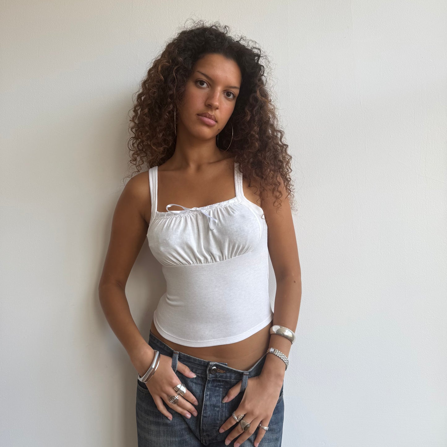 White milkmaid cami - Size S