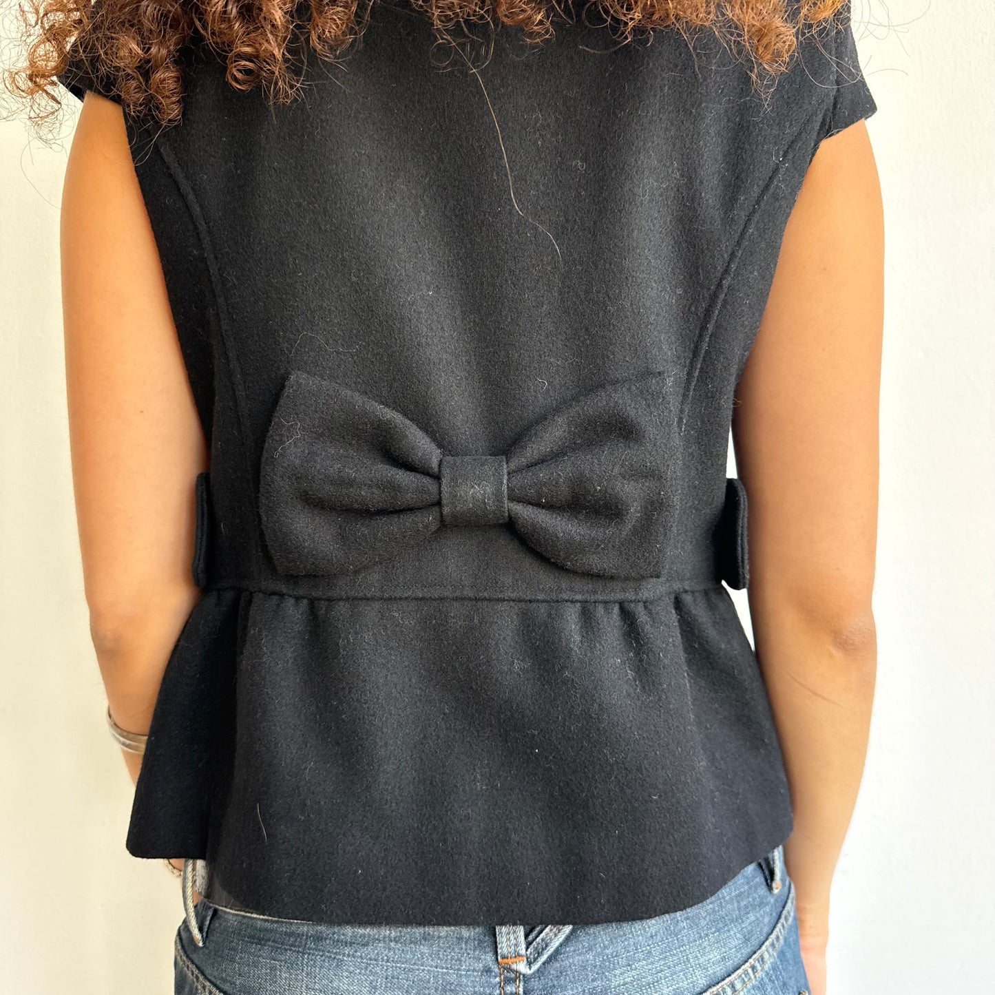 Black short sleeve peacoat - Size M