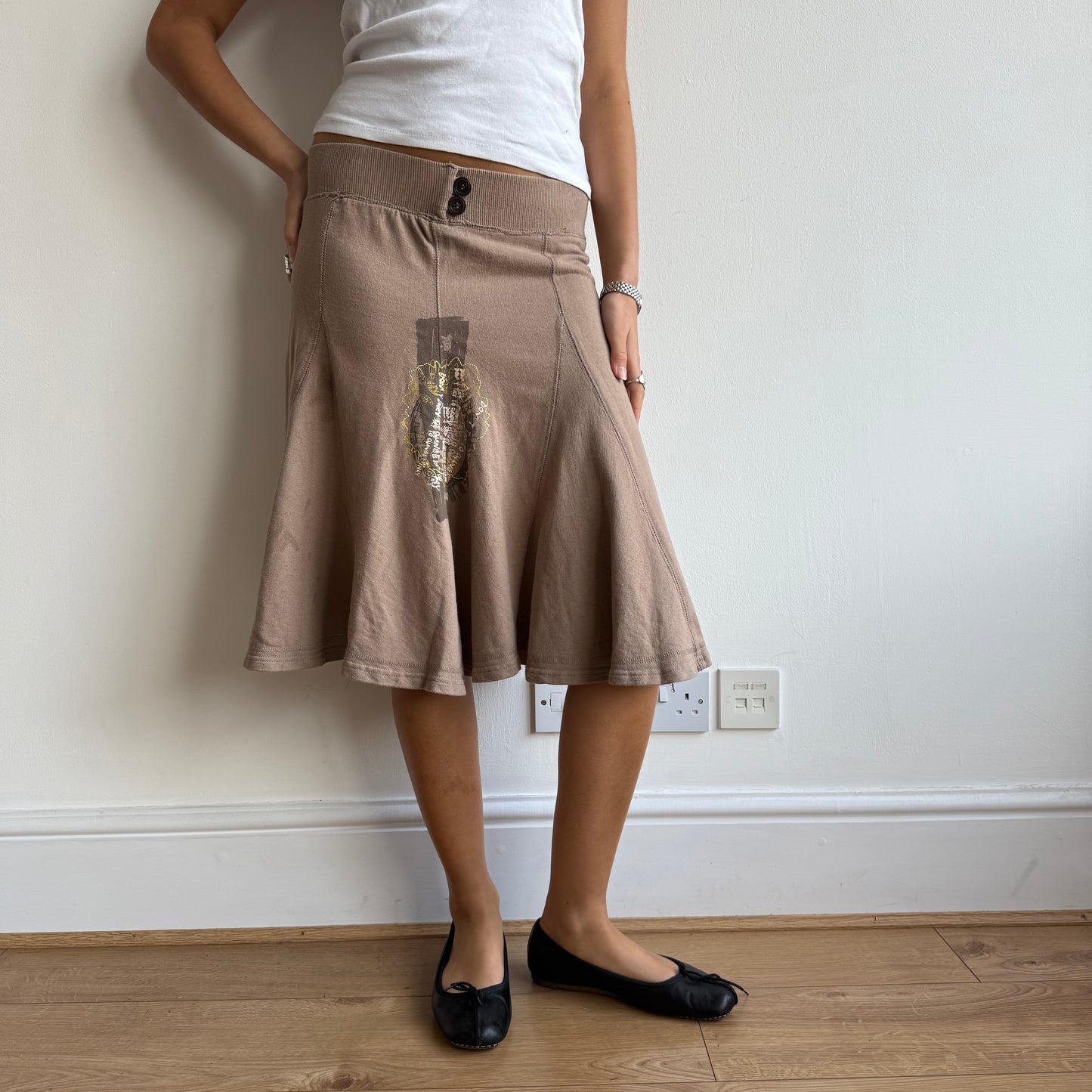 Brown cargo sweatshirt skirt - Size S