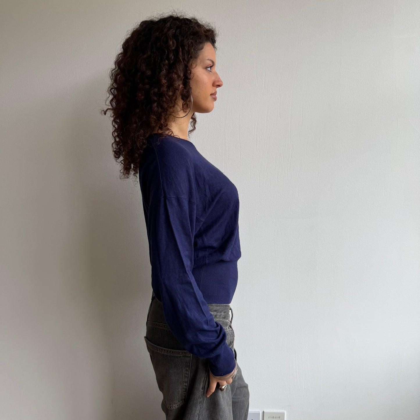 Blue slouchy knit jumper - Size S