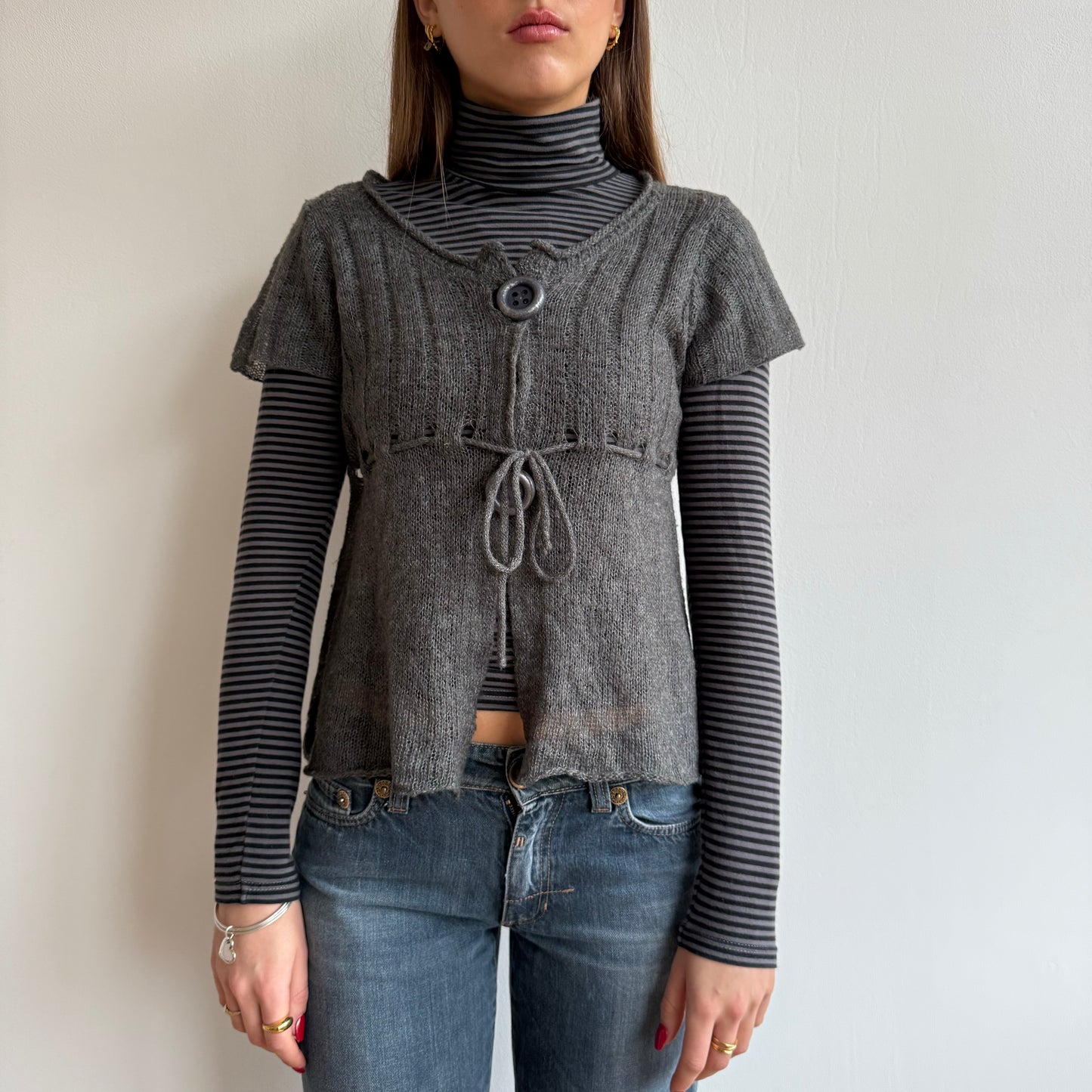Grey knit cardigan - Size S