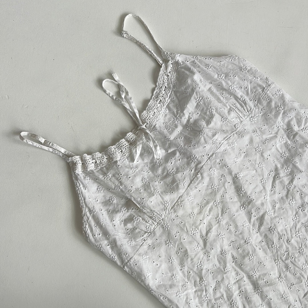 White milkmaid broderie anglaise mini dress - Size M