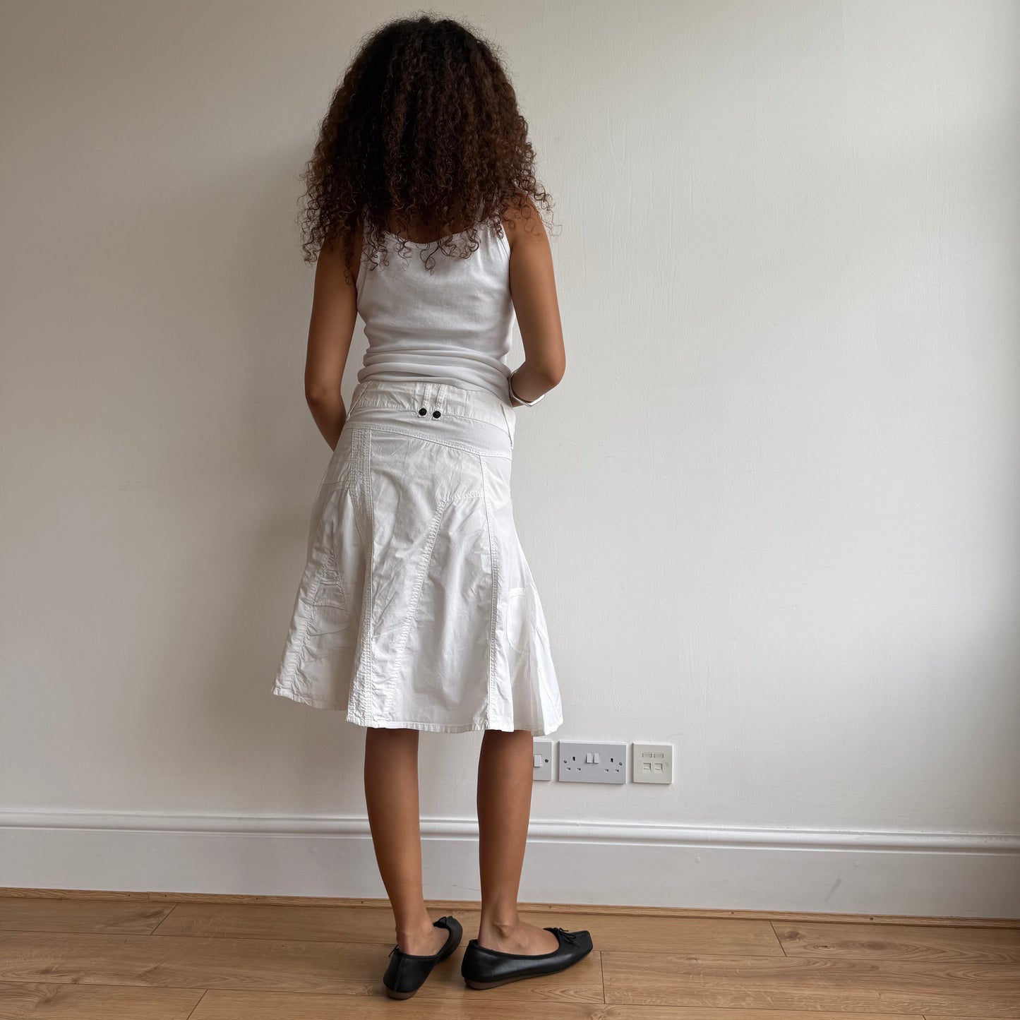 White cargo midi skirt - Size S