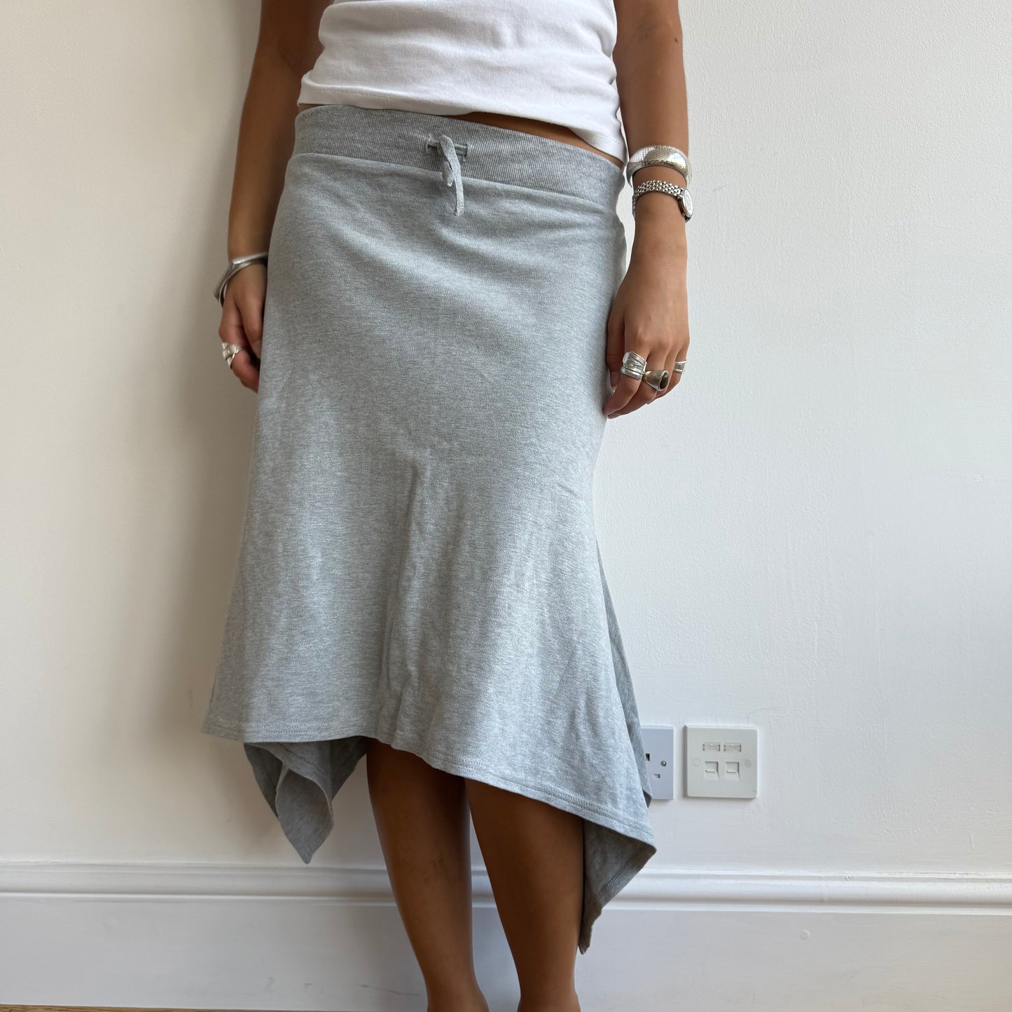 Asymmetric grey jersey skirt - Size S