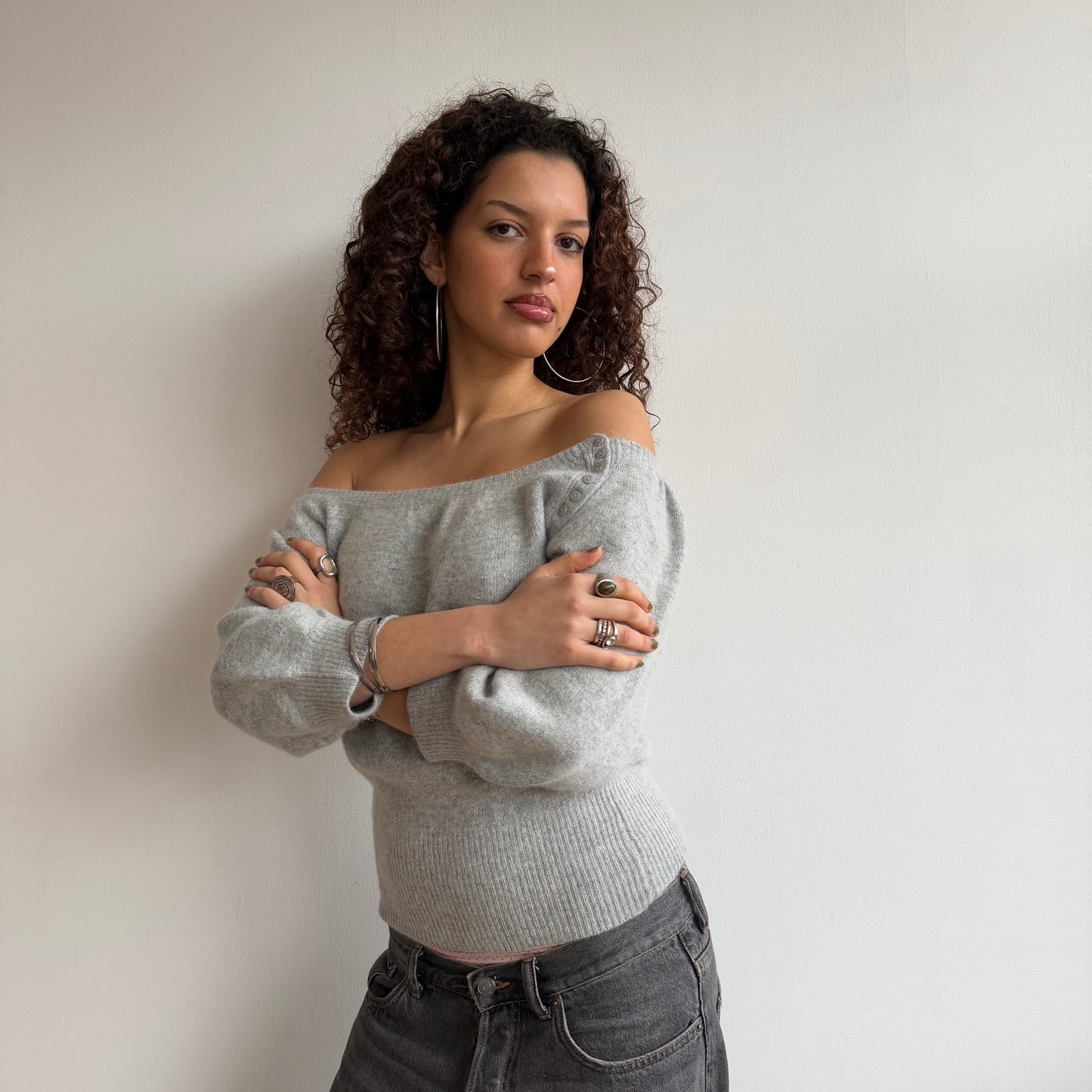 Grey batwing knit - Size S
