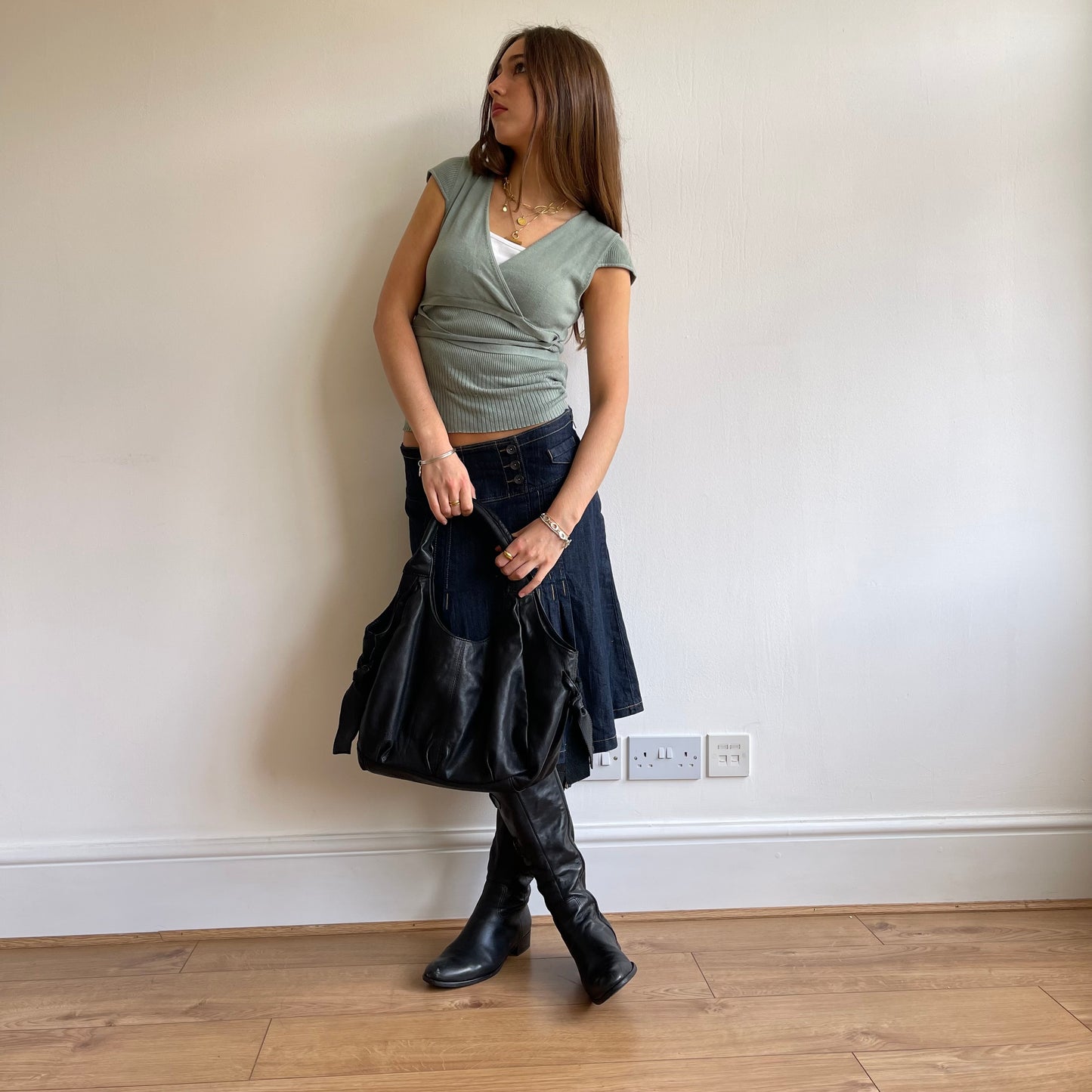 Green ballet wrap knit - Size S