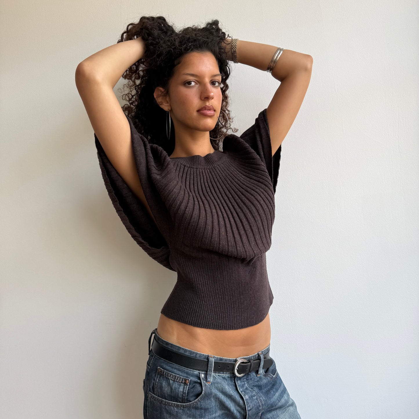 Brown batwing knit - Size S