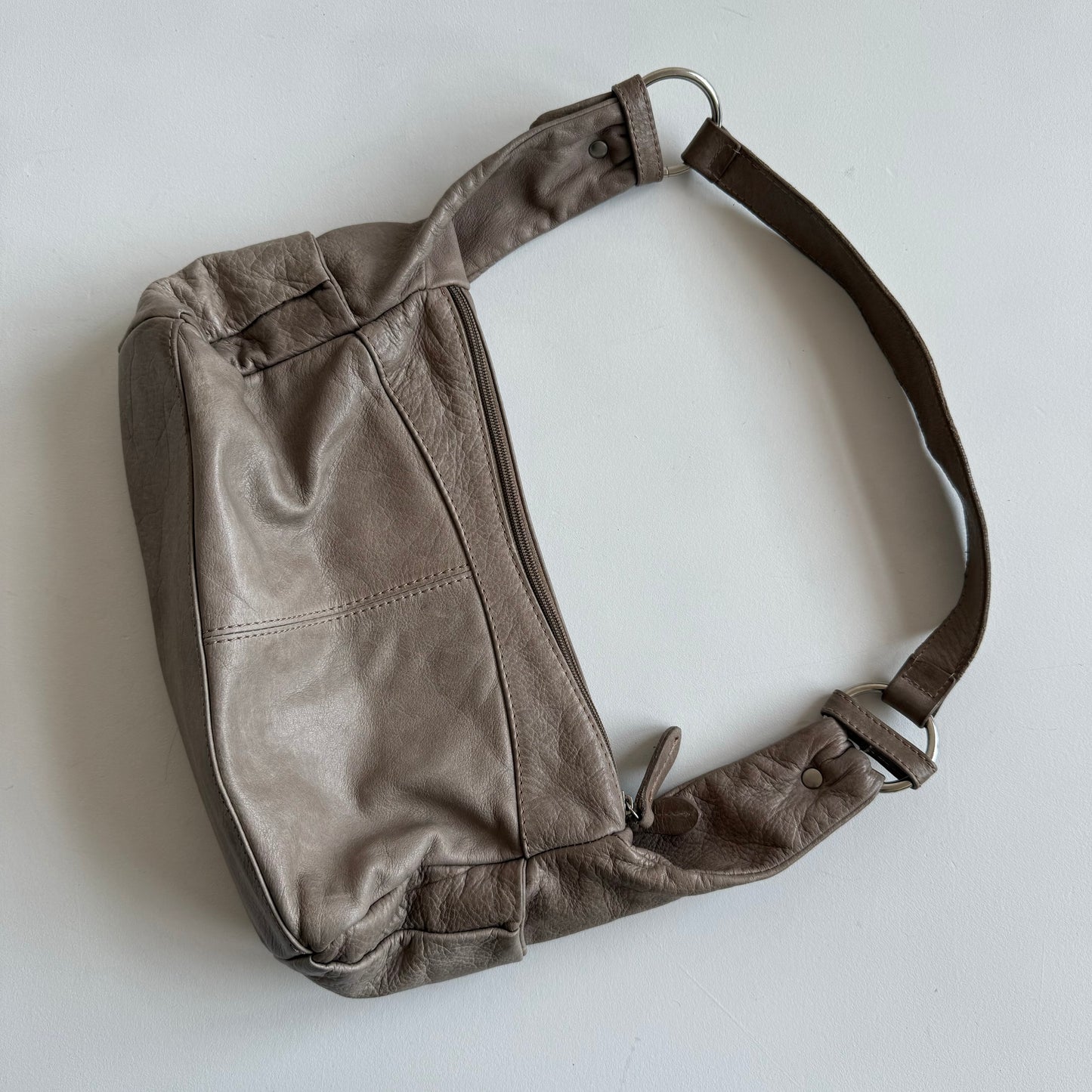 Beige leather mini bag
