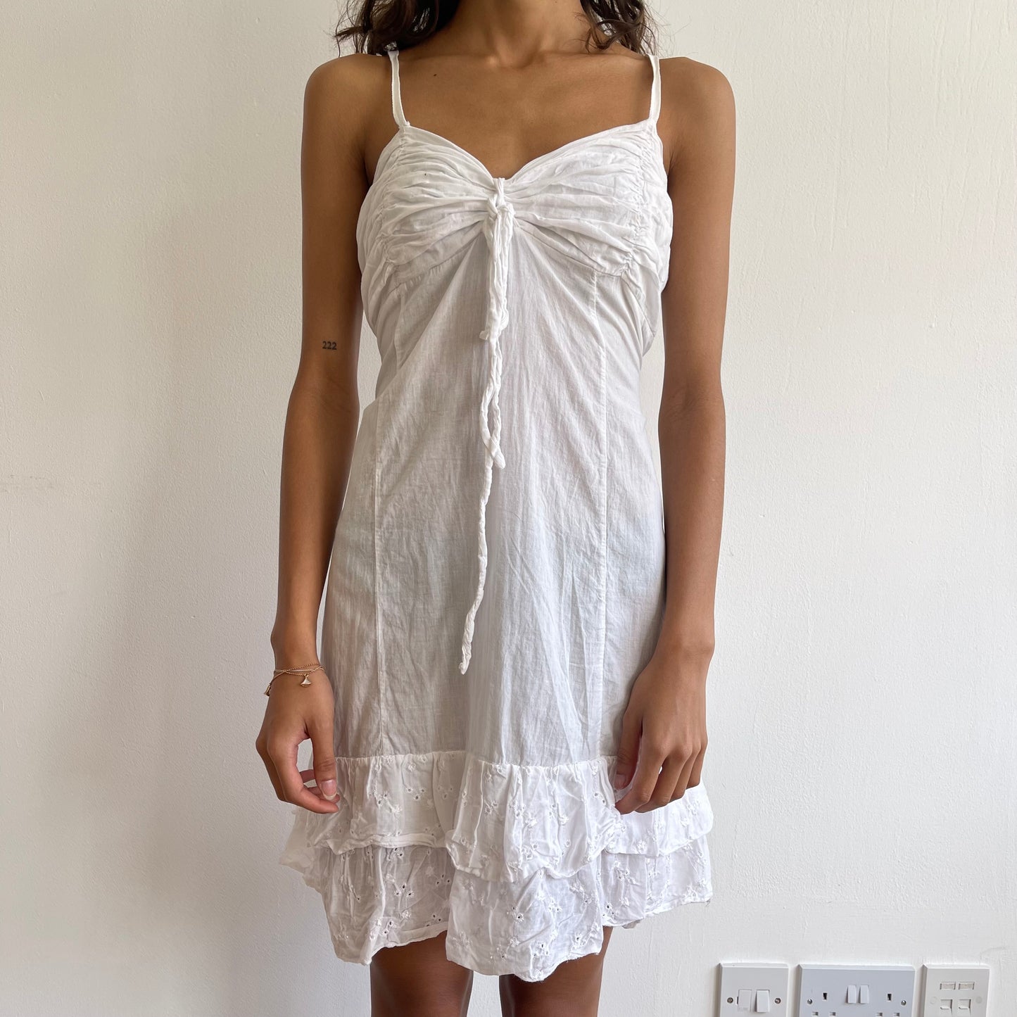White broderie mini dress - Size S