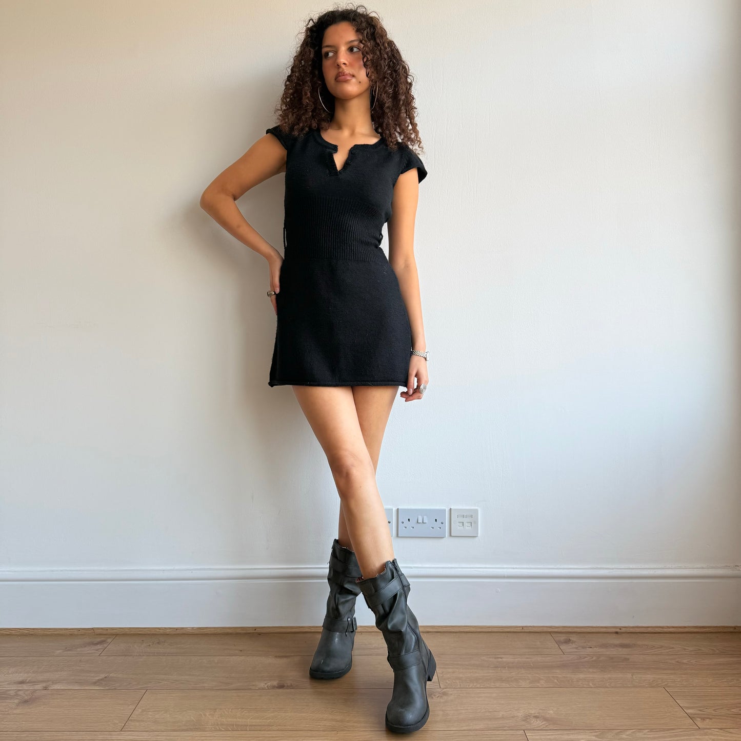 Black knit dress - Size S
