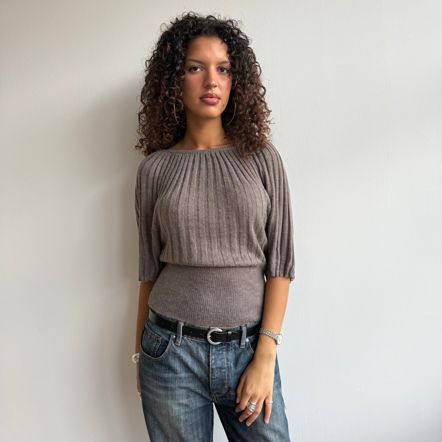 Taupe batwing knit - Size M