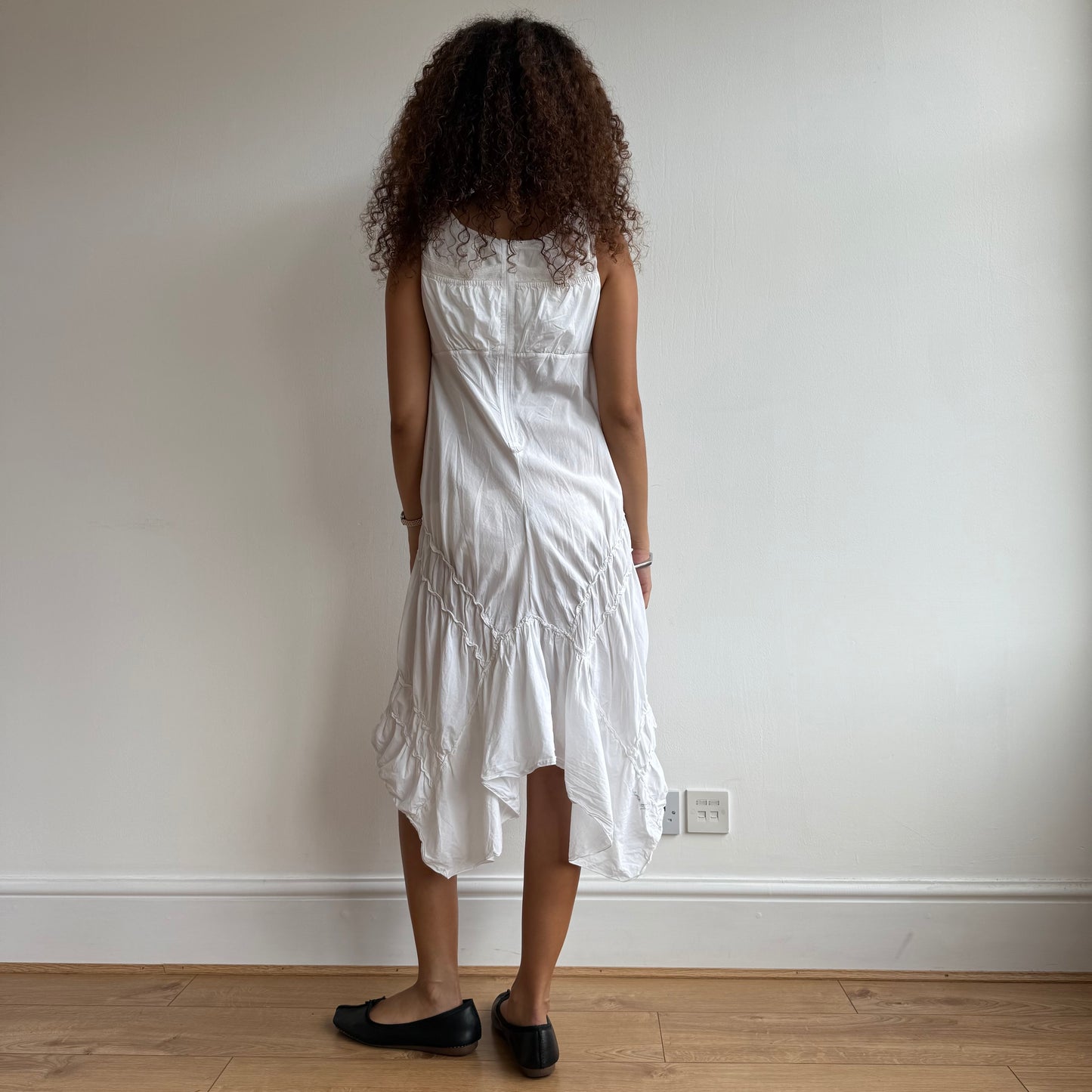 Cop Copine white ruched dress - Size M