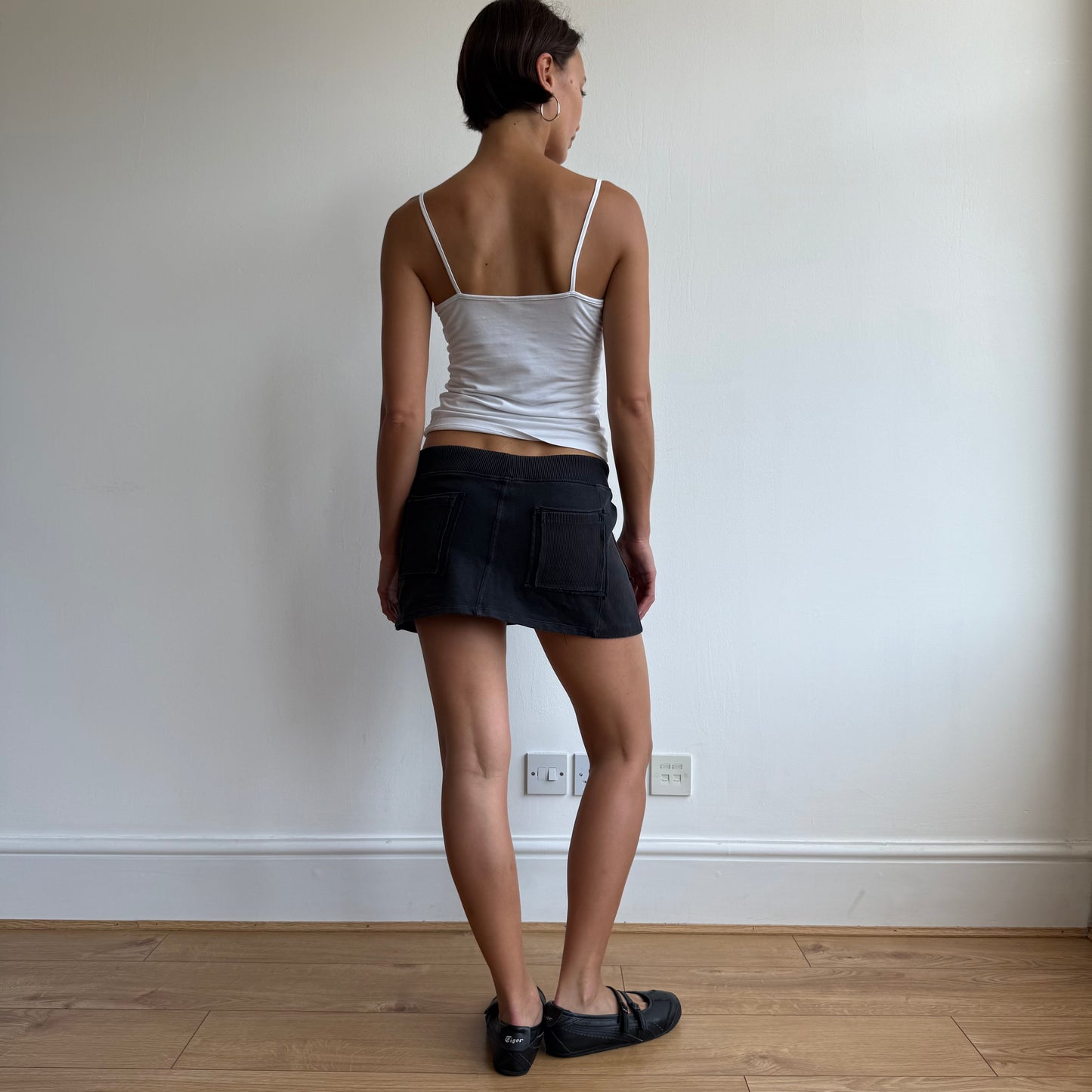 Black jersey pocket mini skirt - Size S