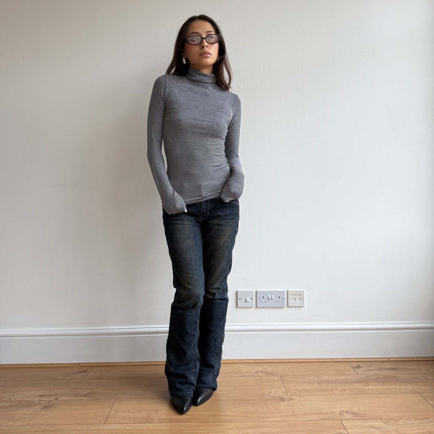 Black striped roll neck - Size S