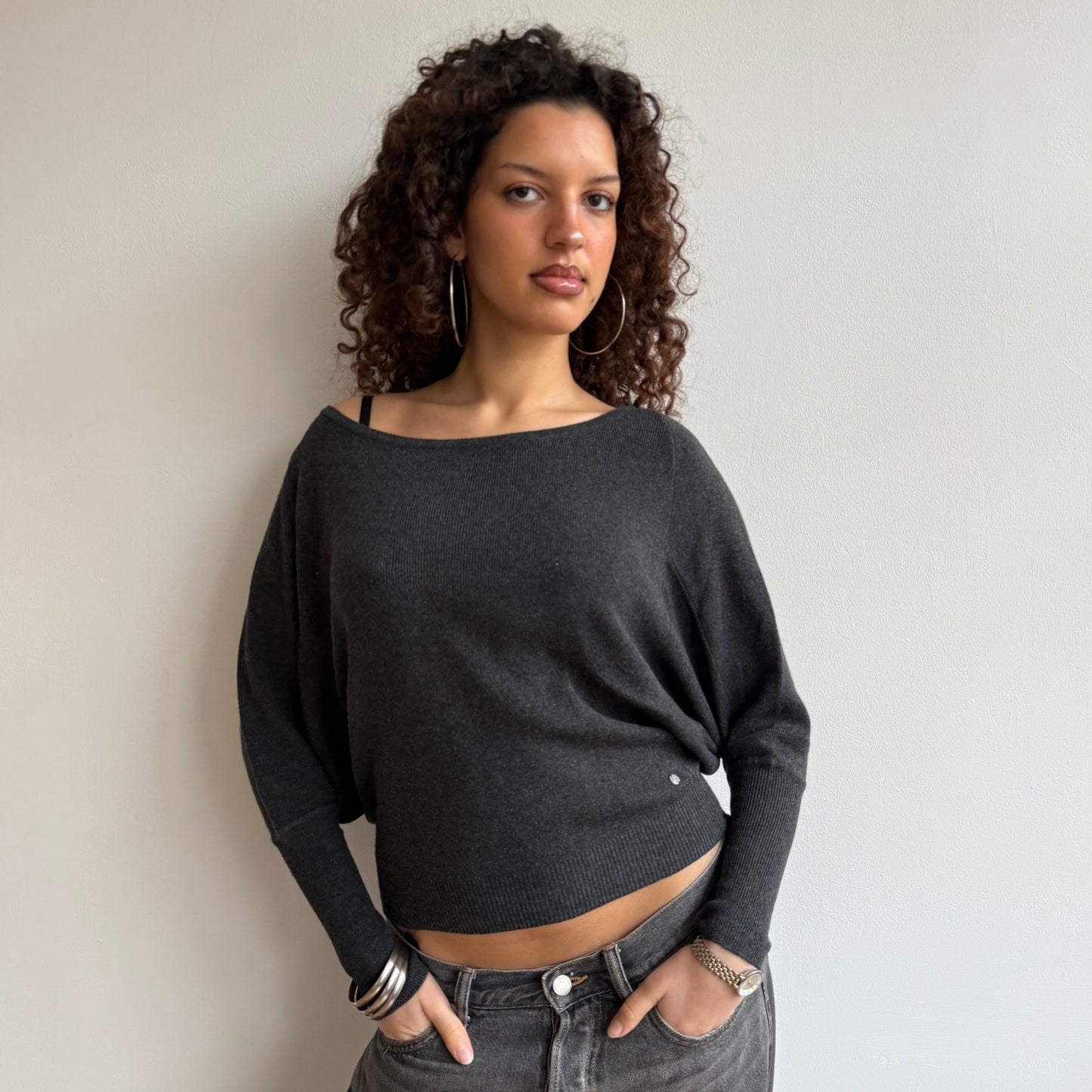 Grey batwing knit - Size S