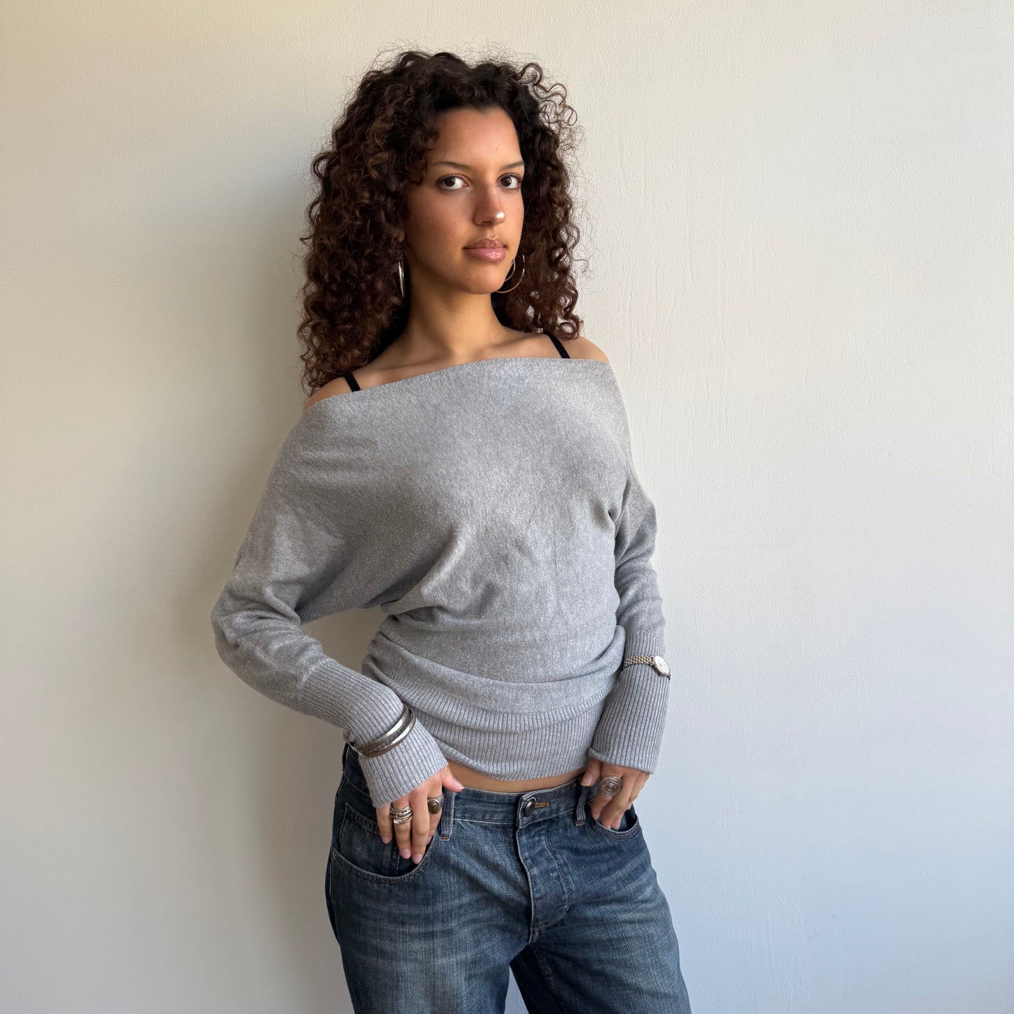 Light grey slouchy knit - Size S