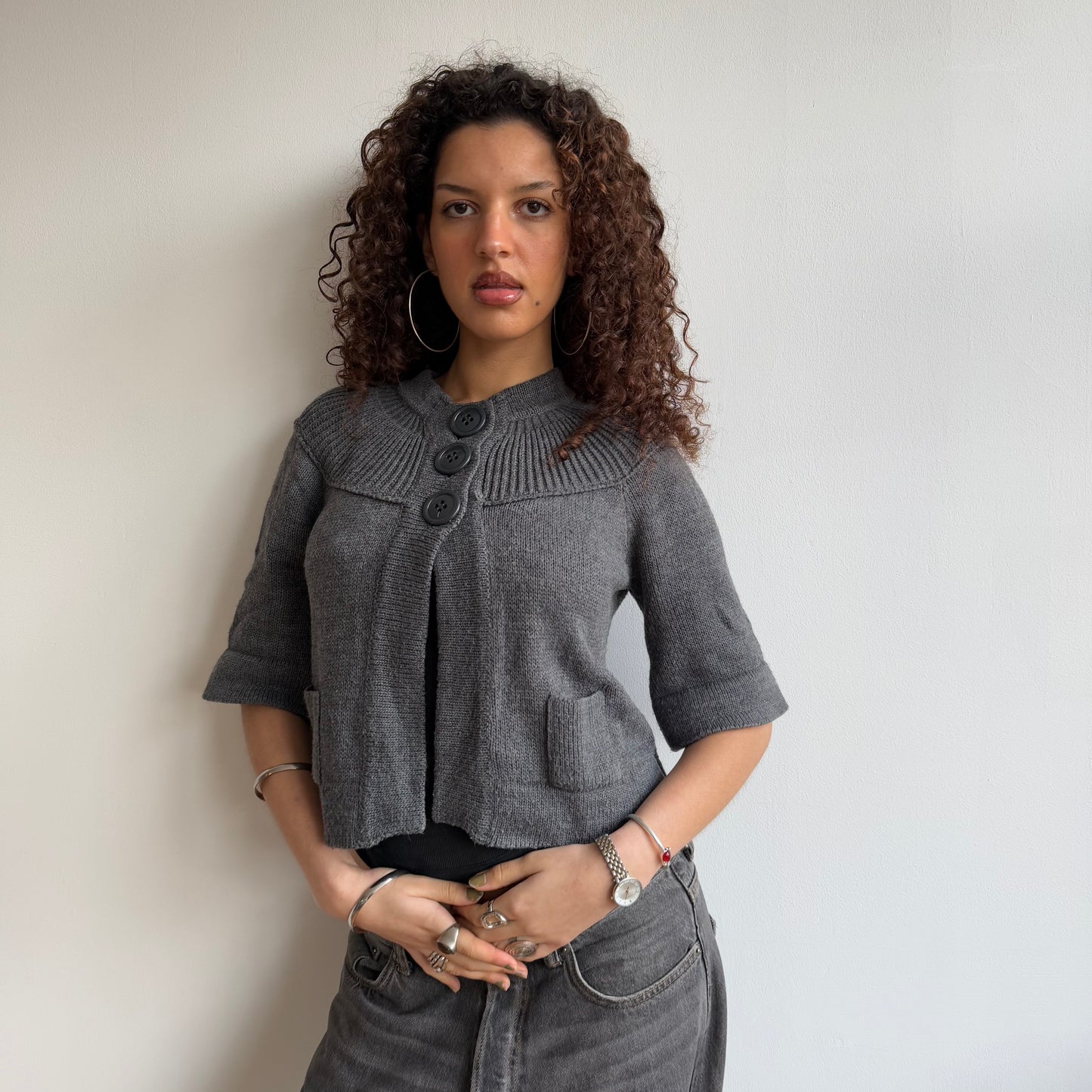 Grey knit Cardi - Size S