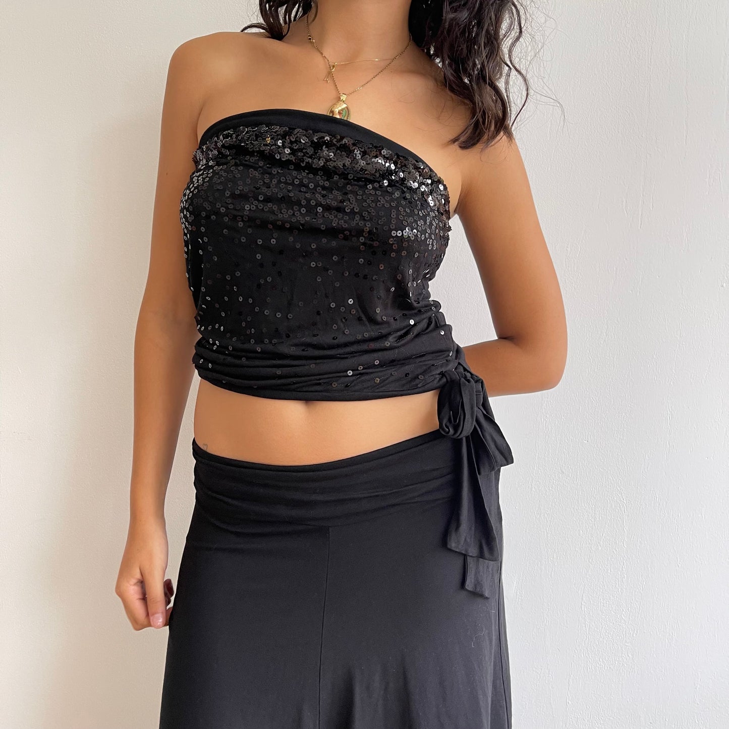 Black sequin bandeau - Size M
