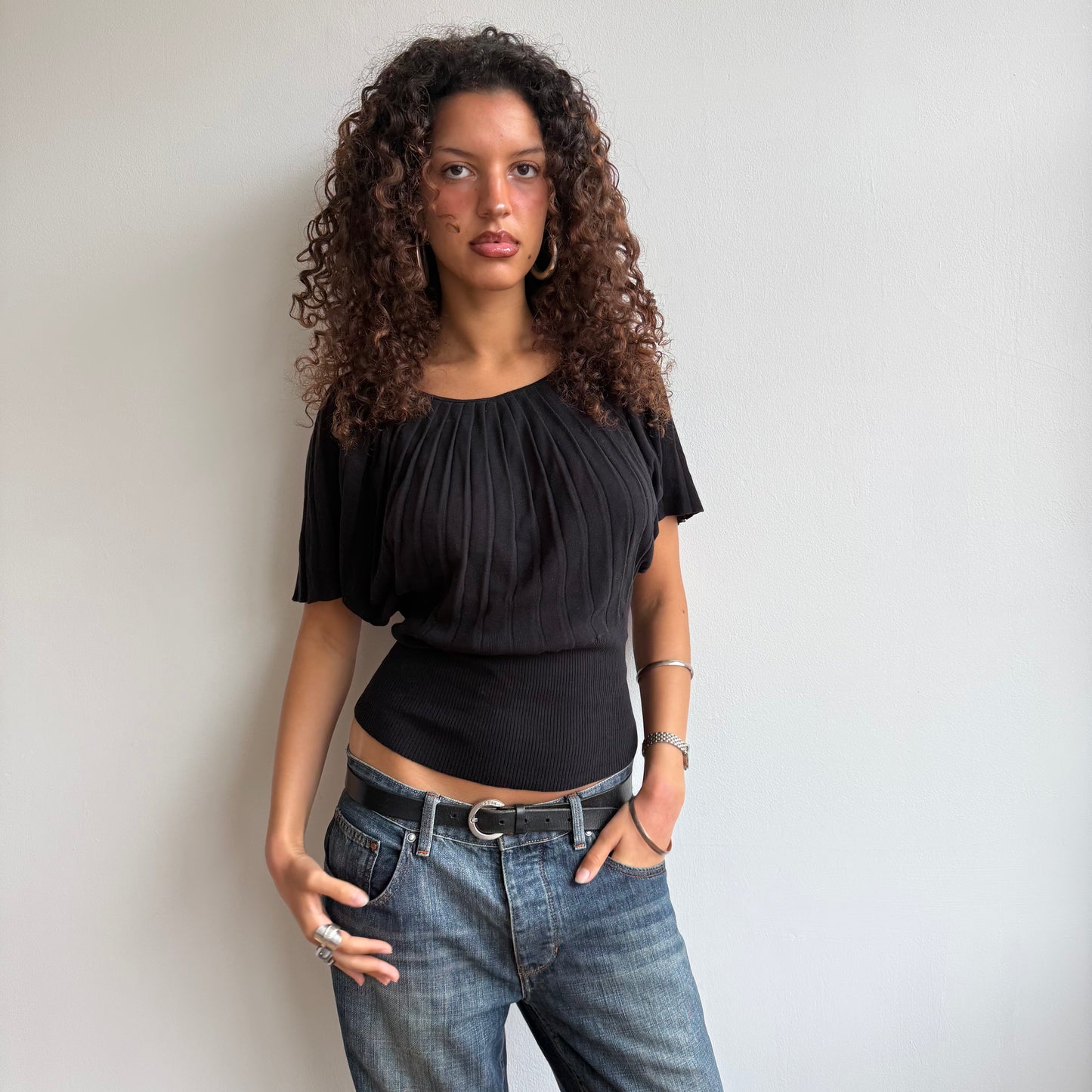 Black batwing knit - Size S
