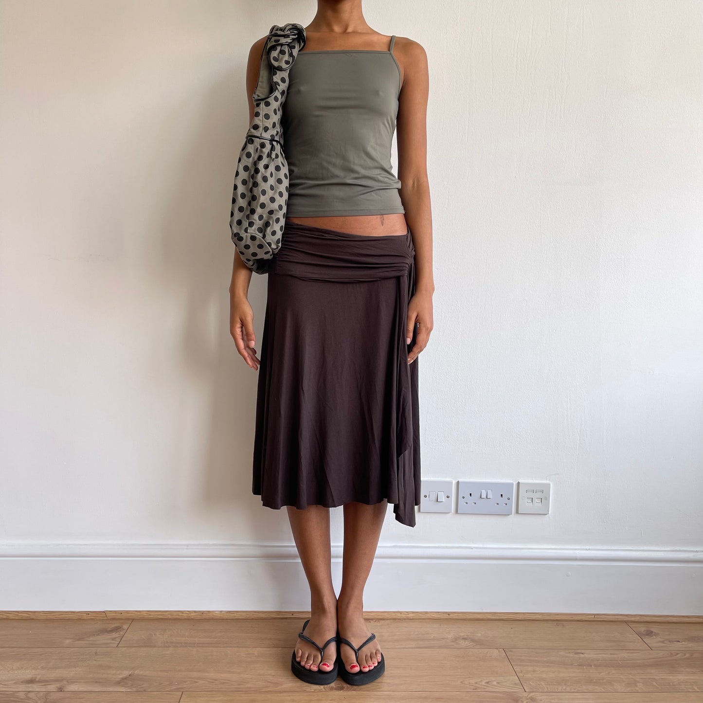 Khaki polka dot bag - OS