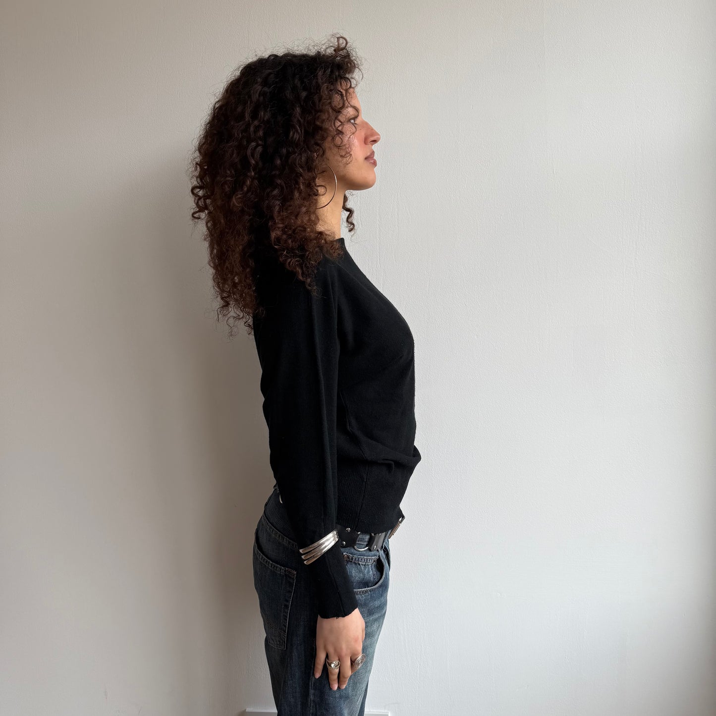 Black slouchy knit (4) - Size S