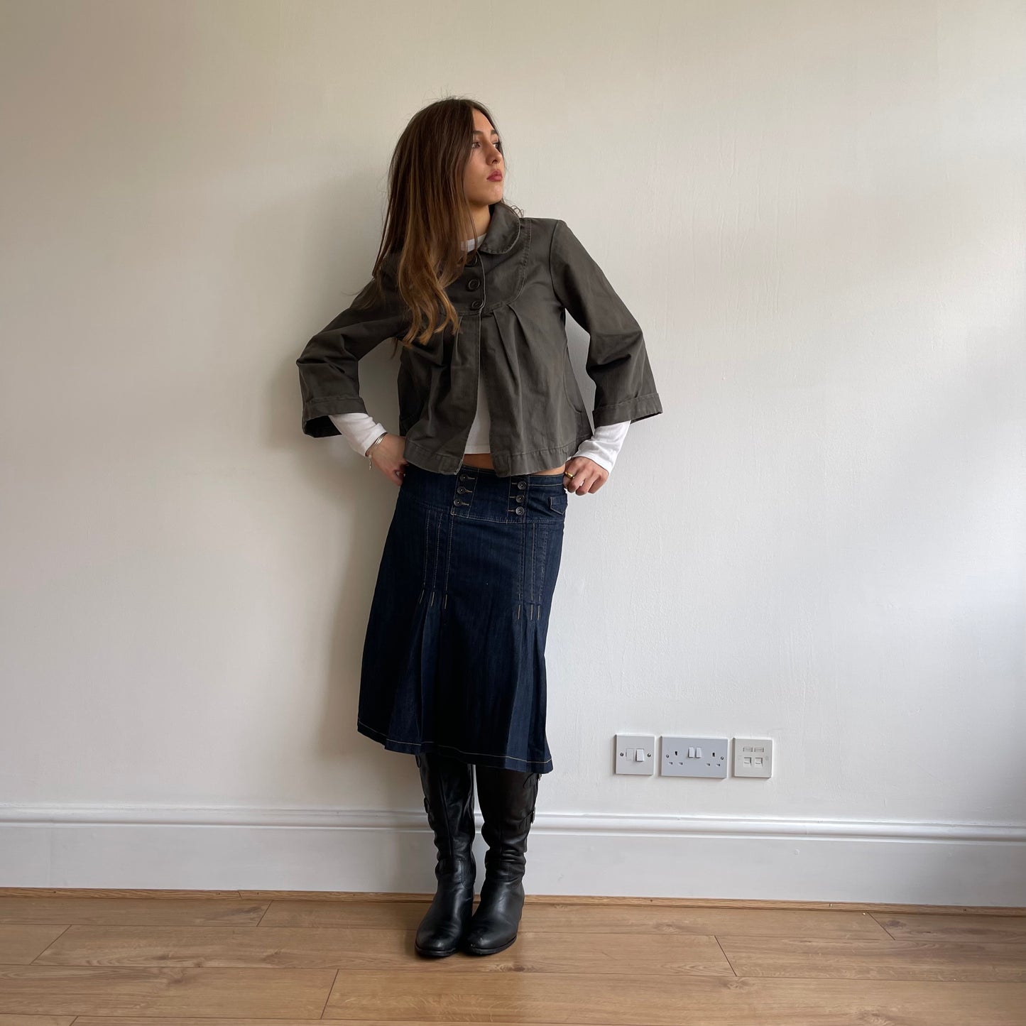 Khaki pea coat - Size S