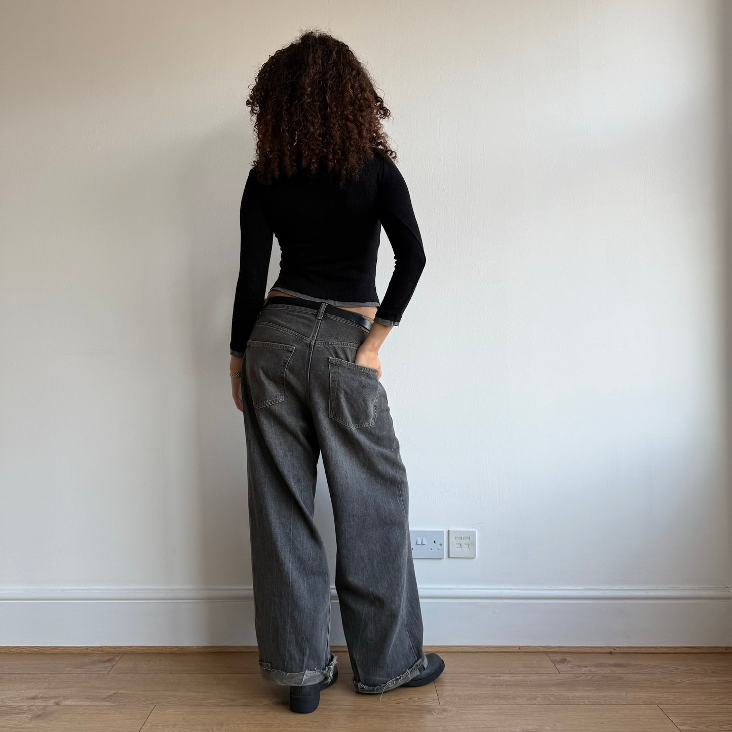 Black and grey double layer knit - Size XS