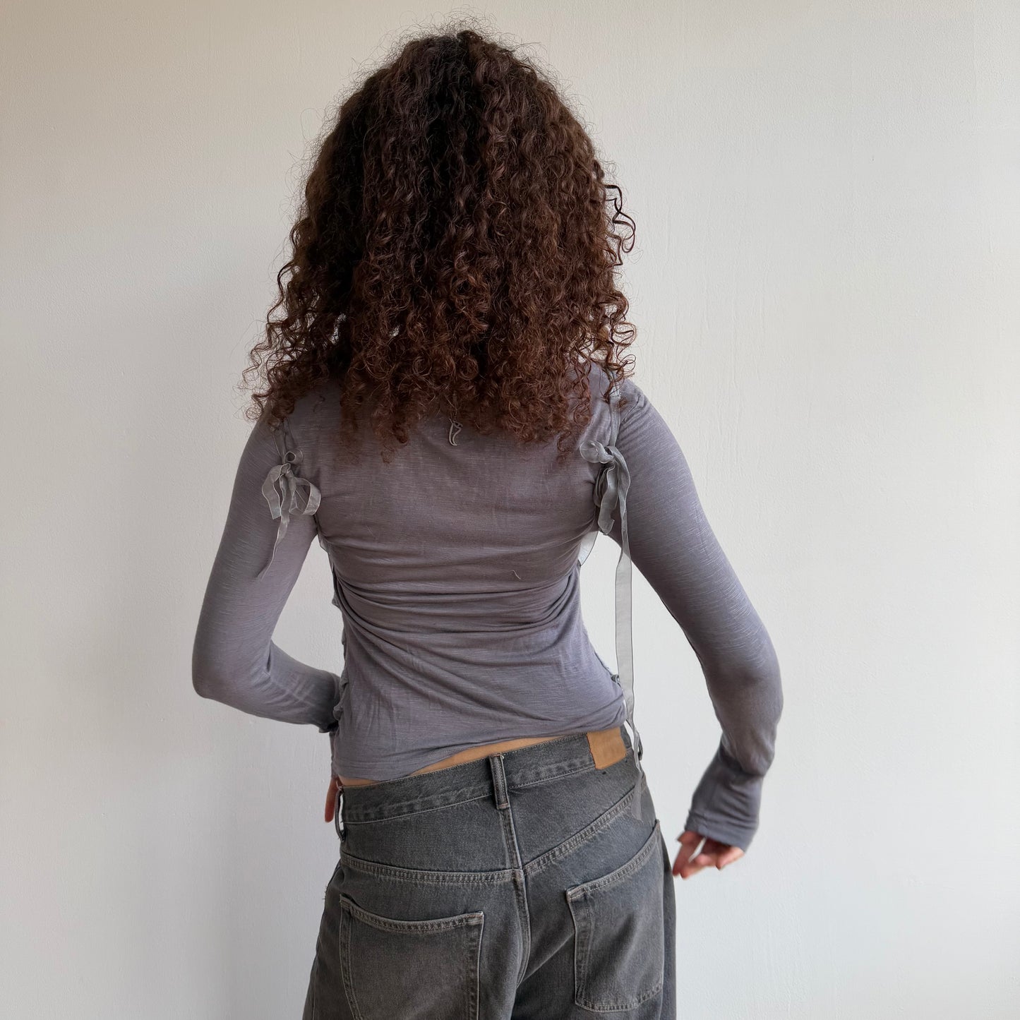 Grey bi-material long sleeve - Size S