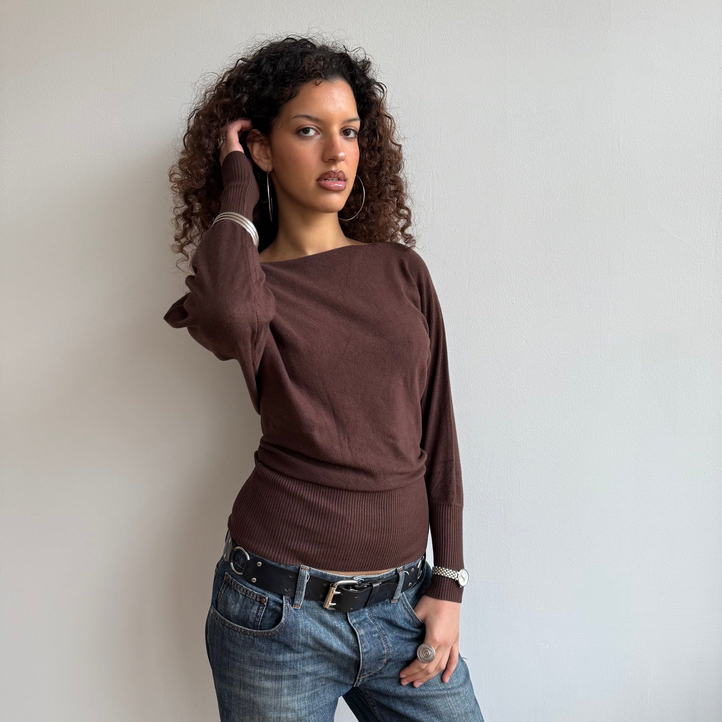 Brown slouchy knit - Size S
