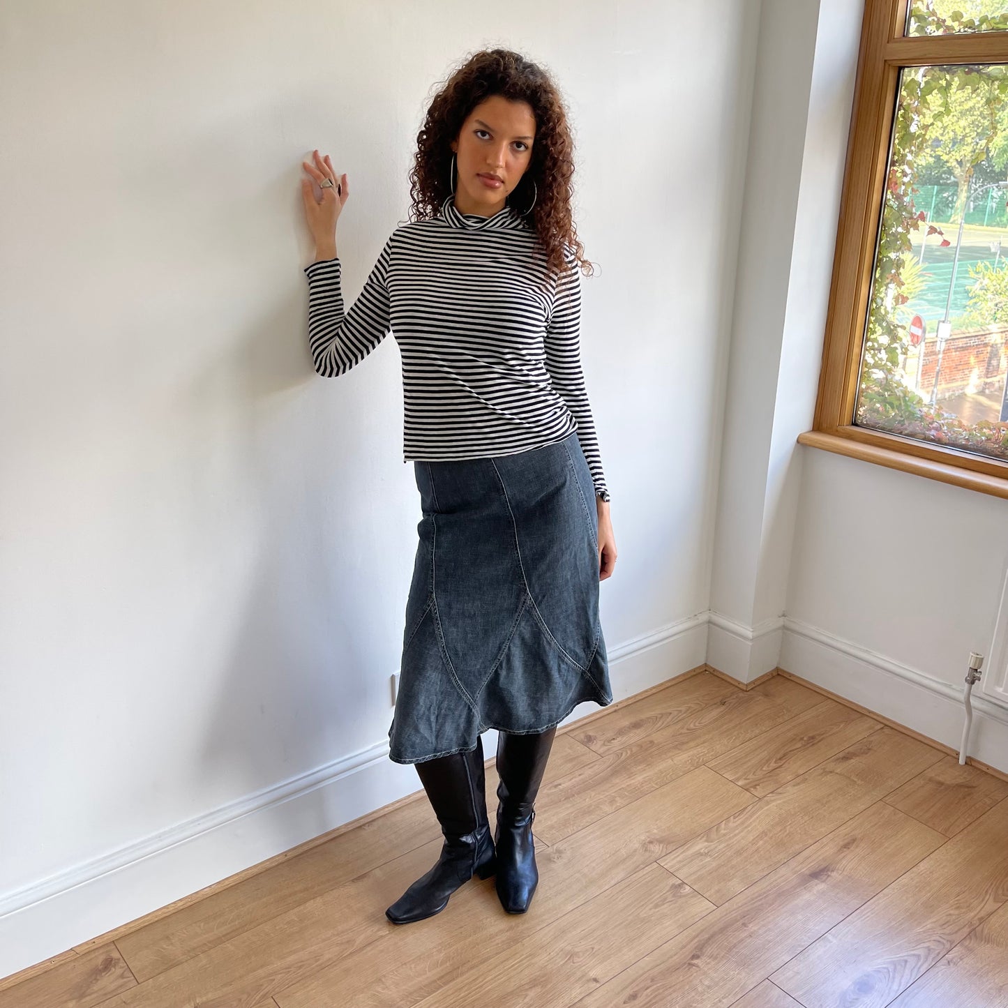 Black stripe roll neck - Size S