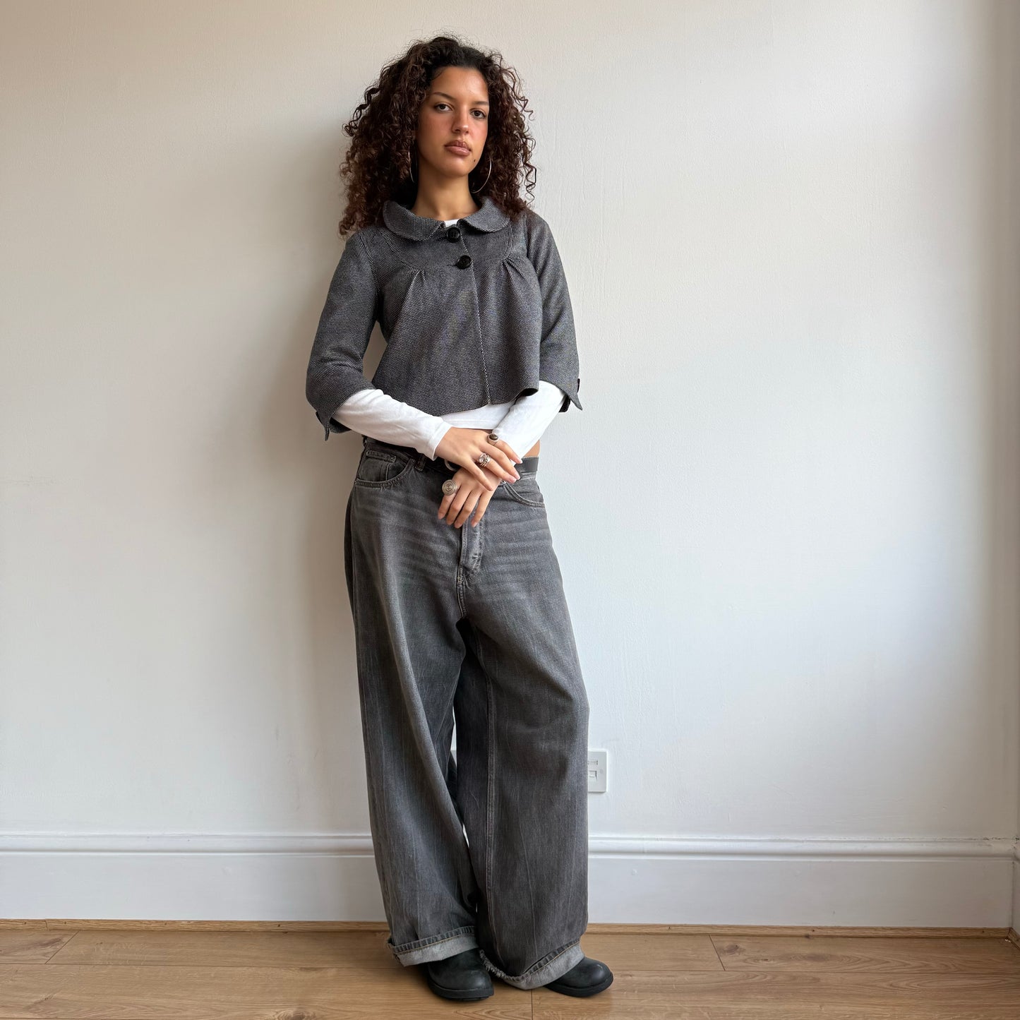 Grey peacoat - Size S