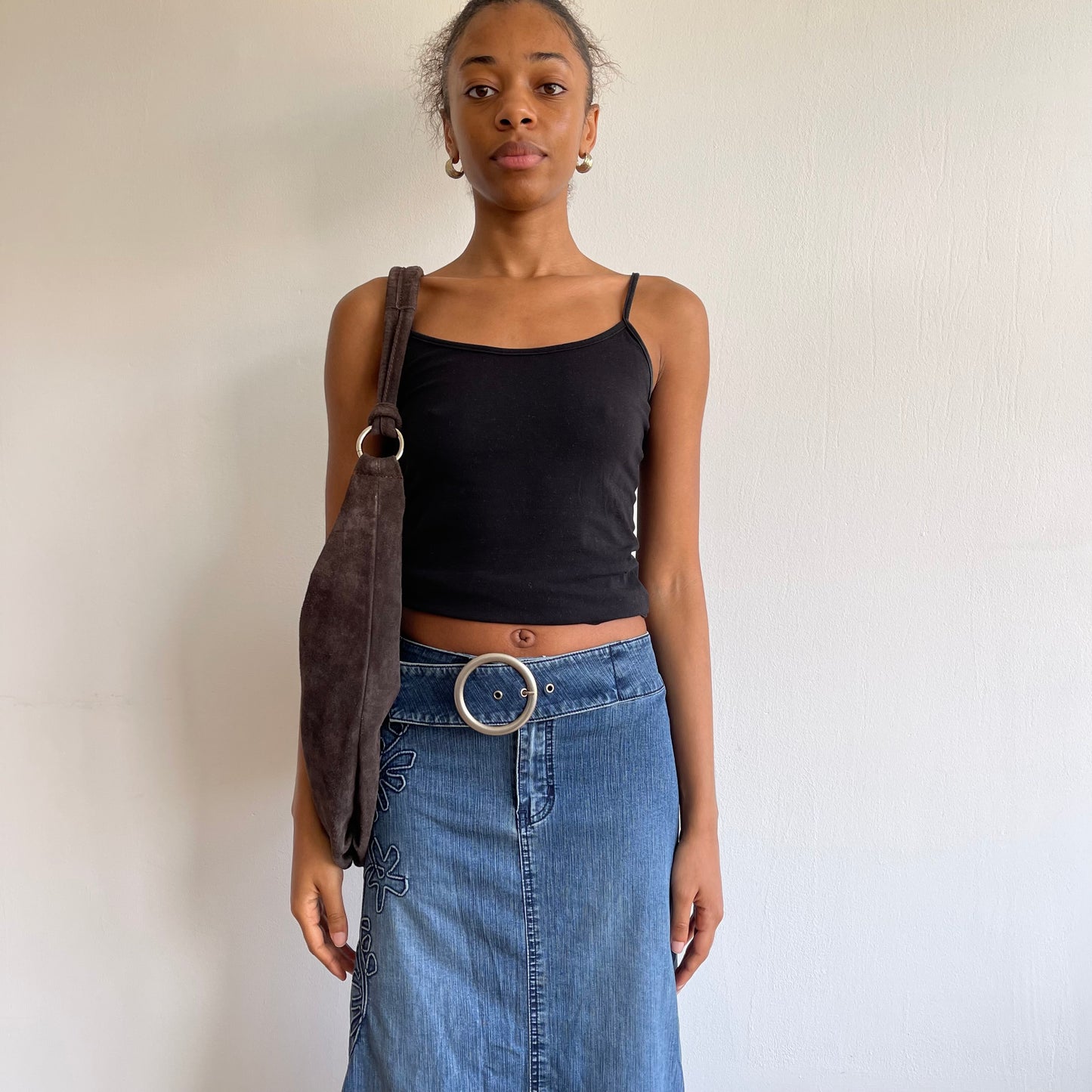 Brown suede boho bag