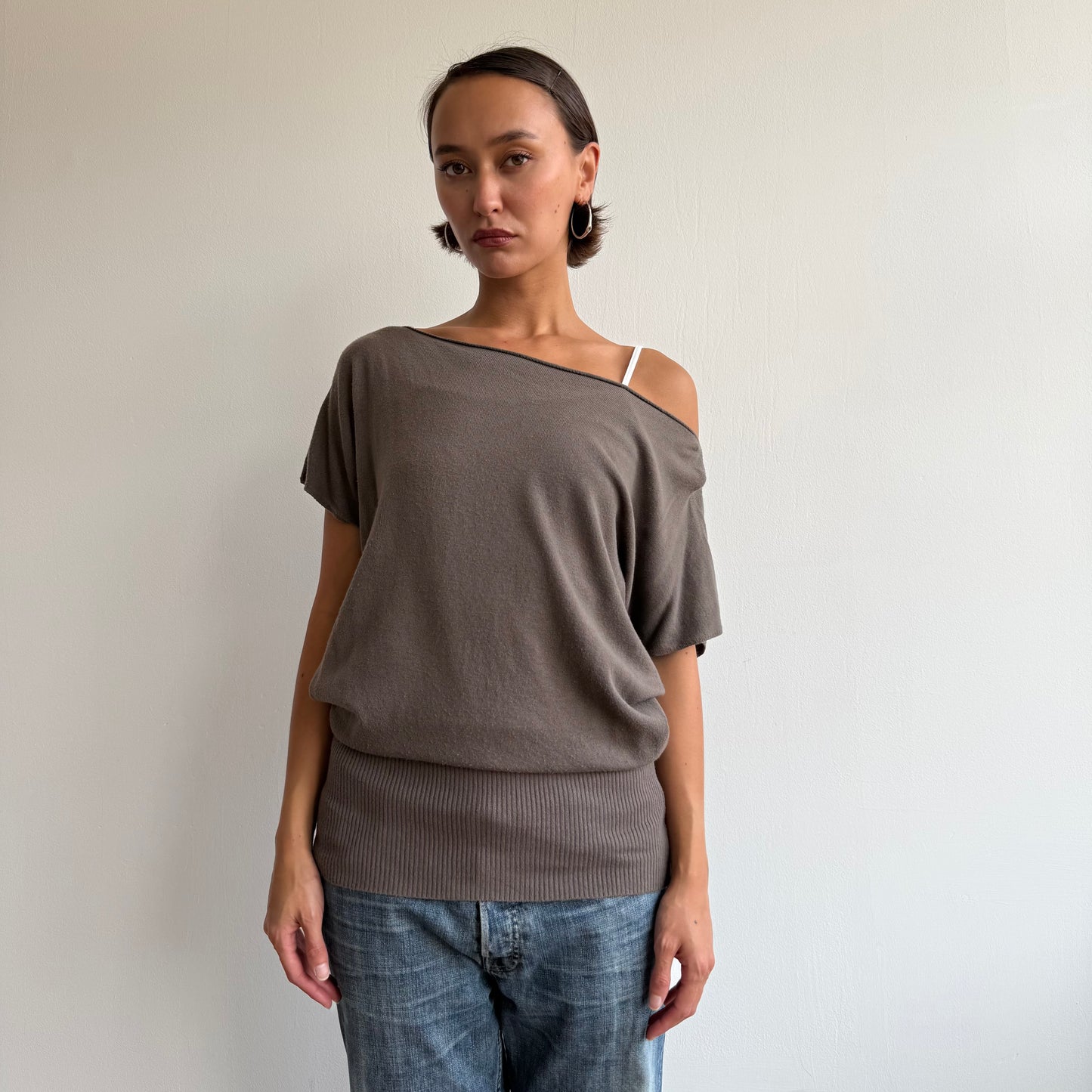 Brown slouchy knit jumper - Size M