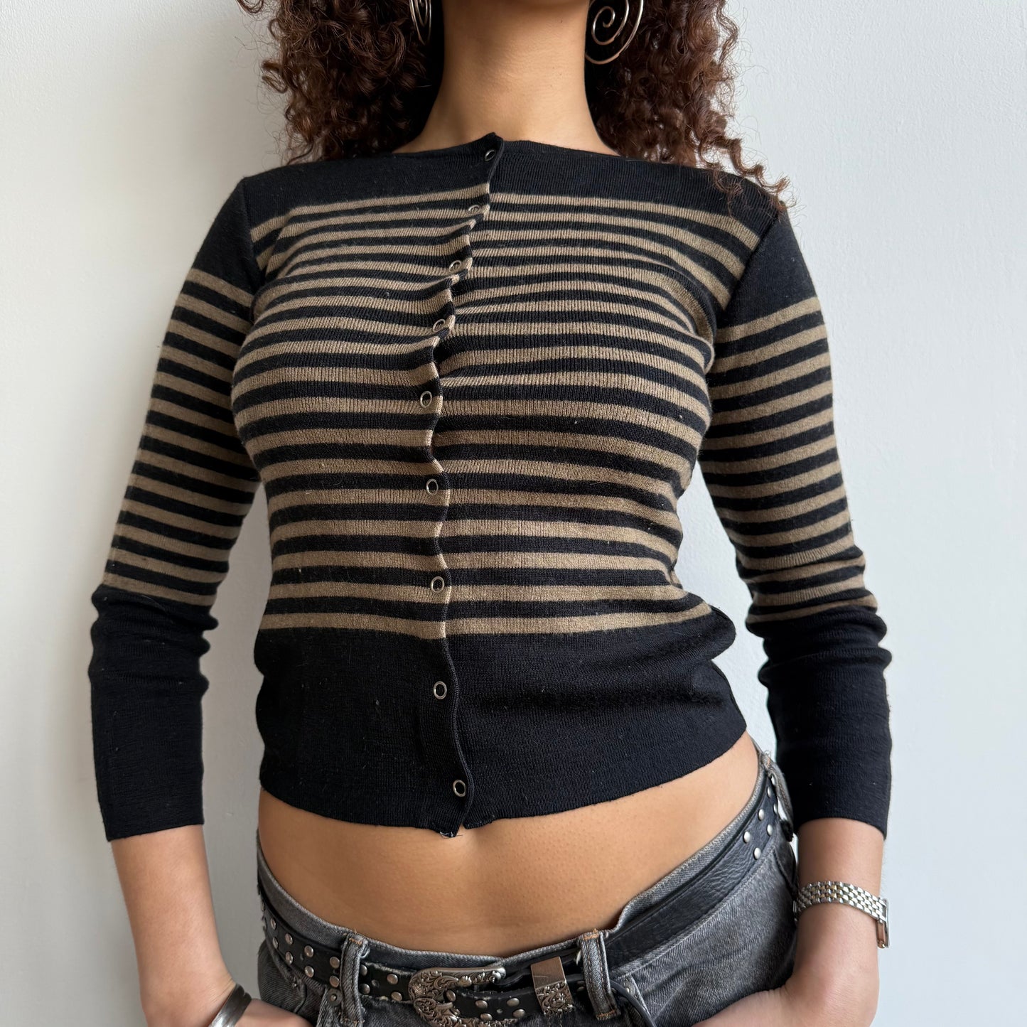 Striped popper cardi - Size S