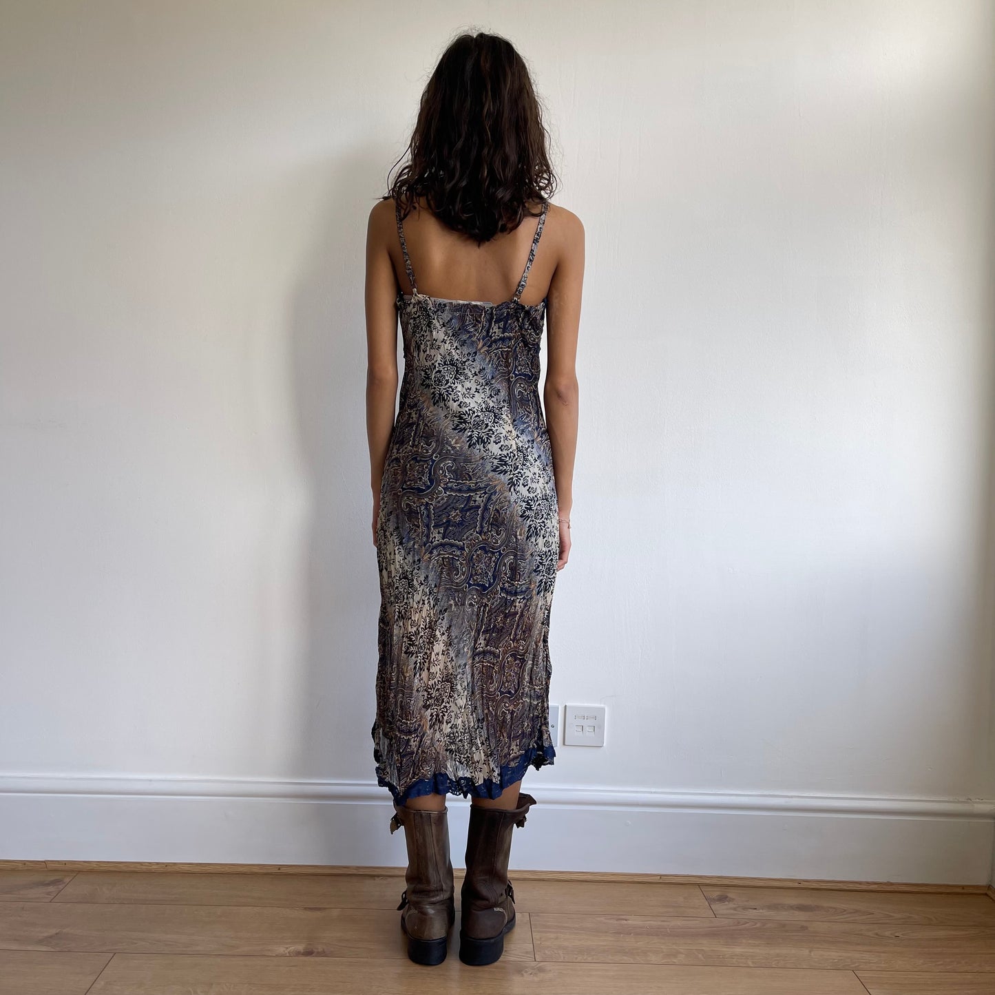 Blue paisley midi dress - Size S