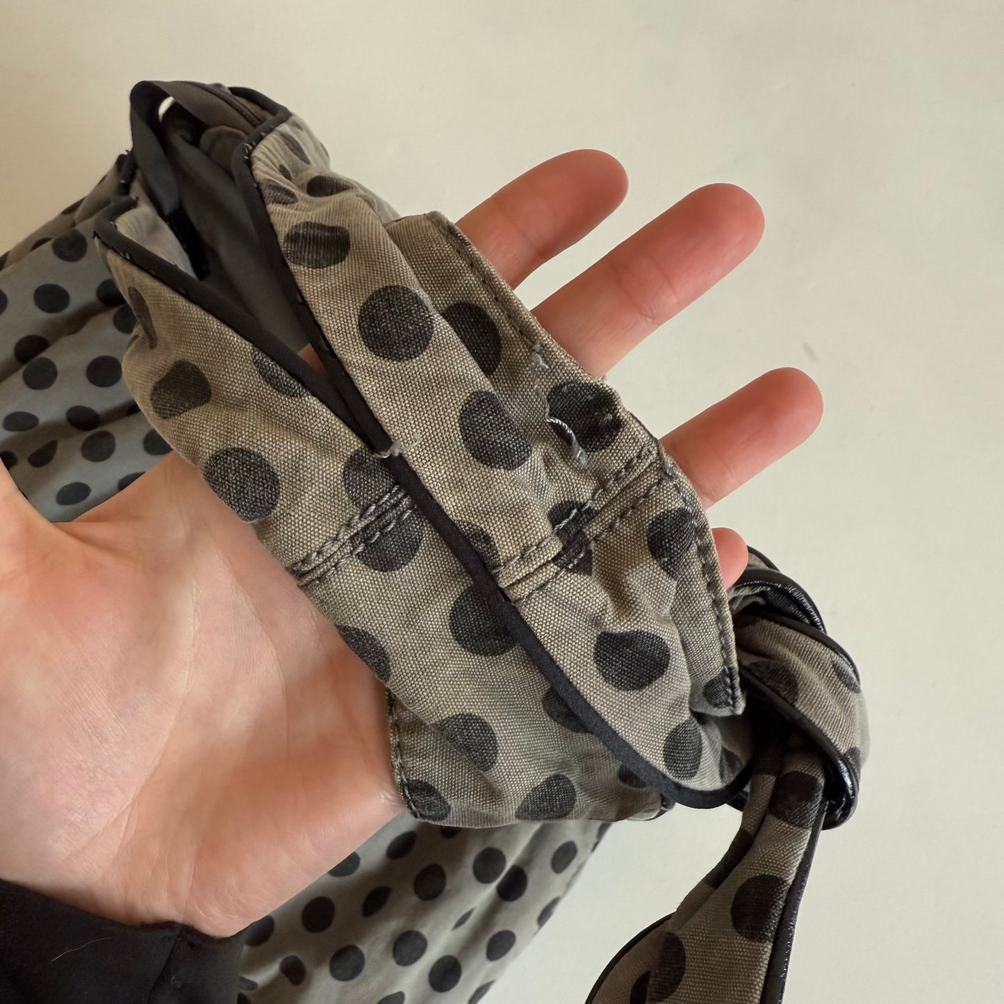Khaki polka dot bag - OS
