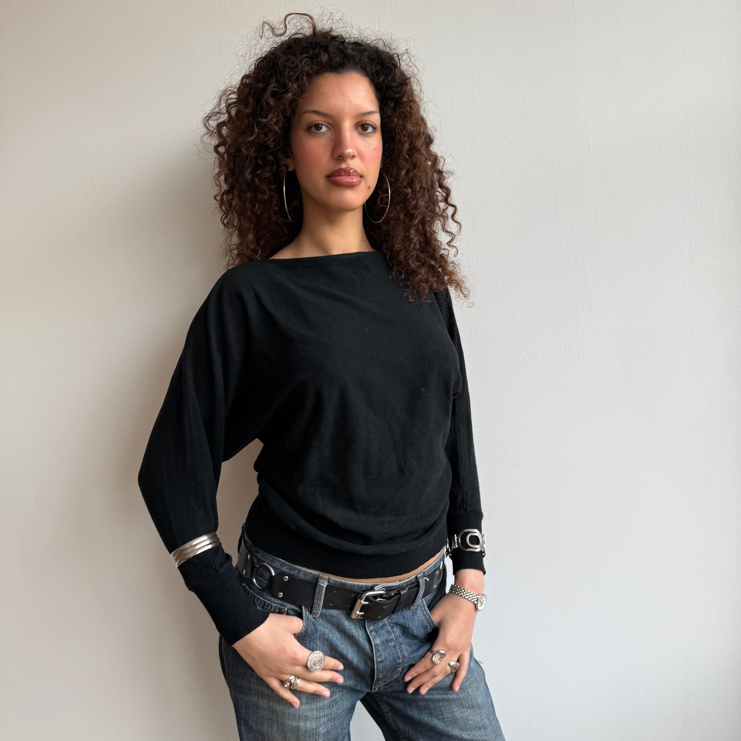 Black slouchy knit (3) - Size S